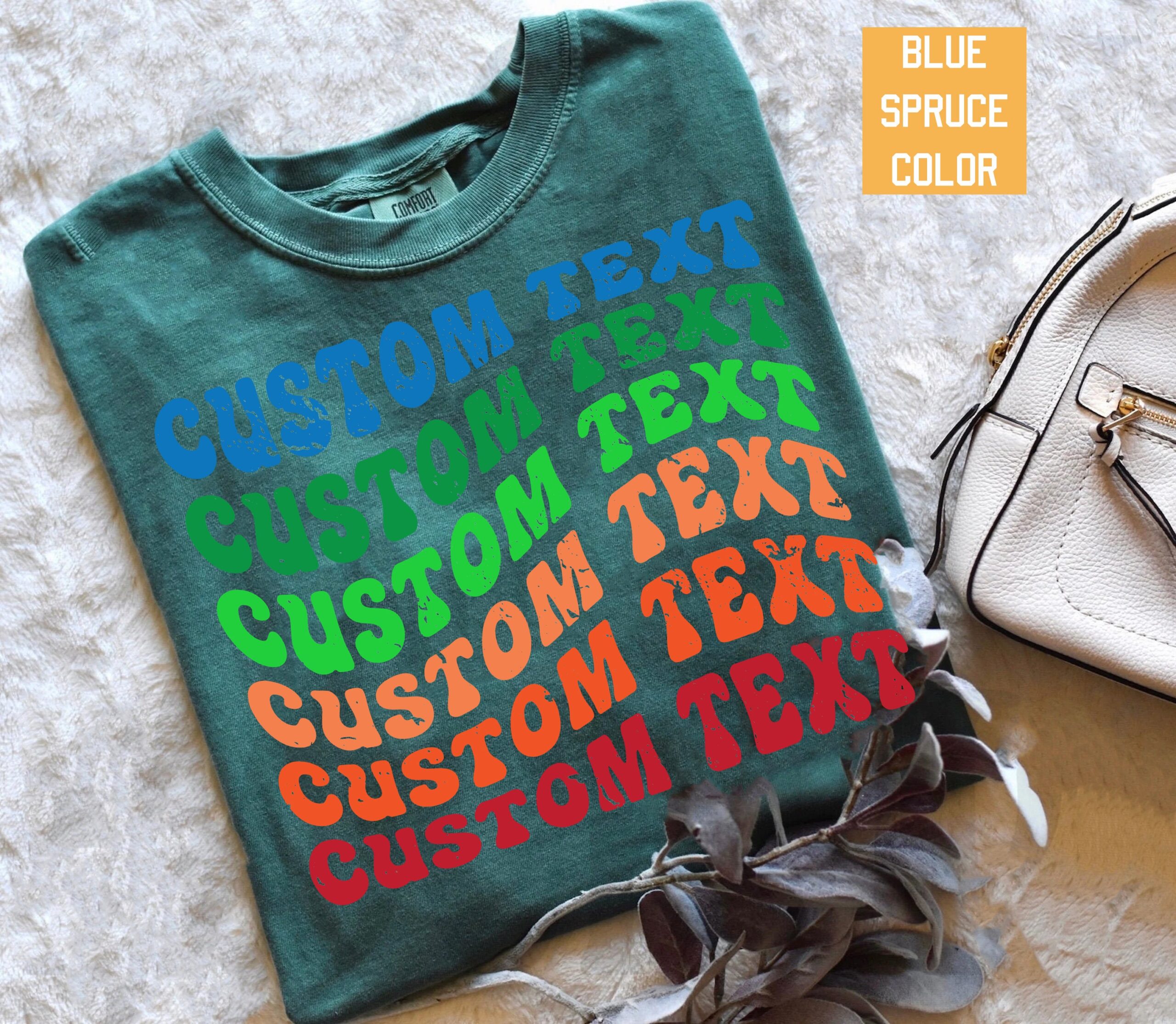 Custom Wavy Letters Personalized Colorful Stacked Wavy Letters Retro Text Shirt image 2