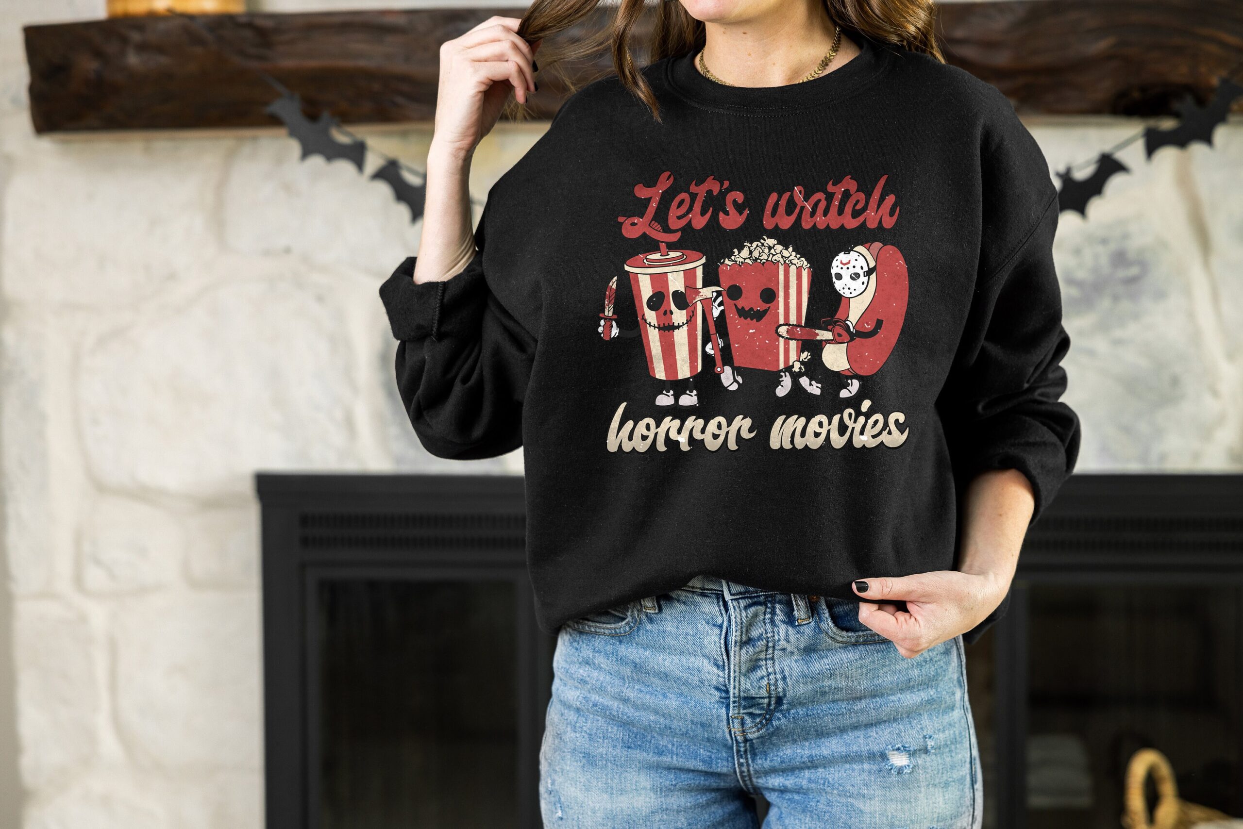 Let's Watch Horror Movies Horror Scary Movie Halloween Shirt image 3