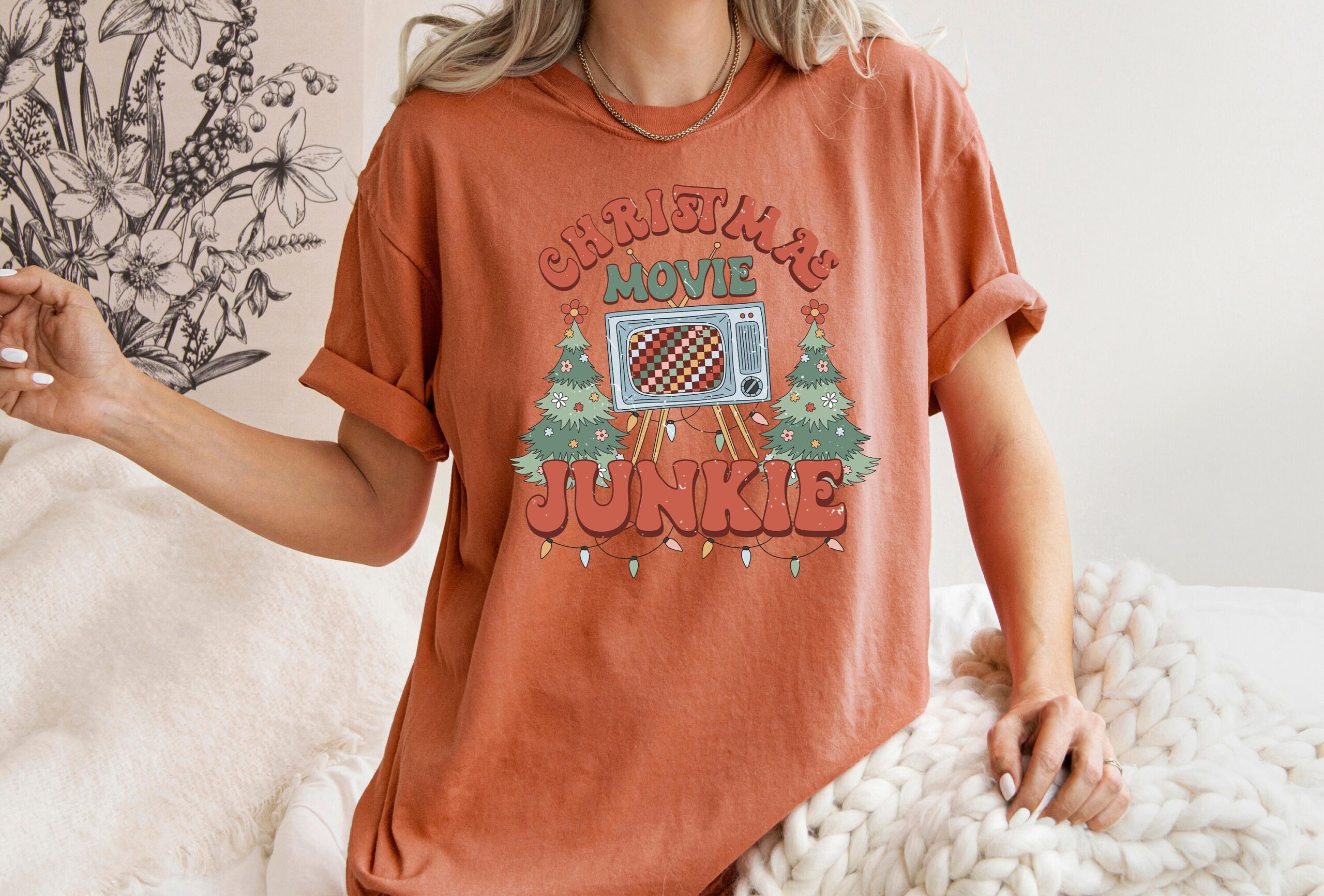 Christmas Family Movie Night Junkie Shirt image 3