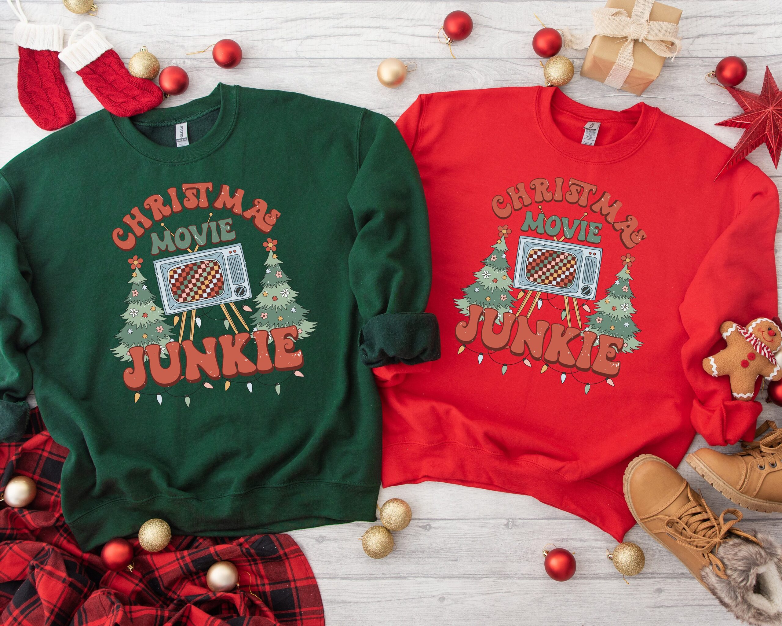 Christmas Movie Junkie Family Movie Night Junkie Shirt image 2