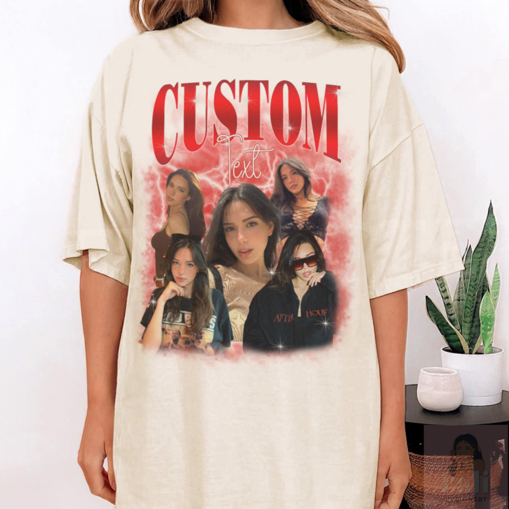 Custom 90s Vintage Bootleg Insert Your Photo Here Girlfriend Boyfriend Shirt image 3