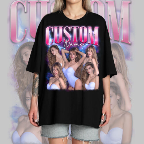 Custom Bootleg Rap Tee Personalize Customized Text Graphic 90s Shirt image 0