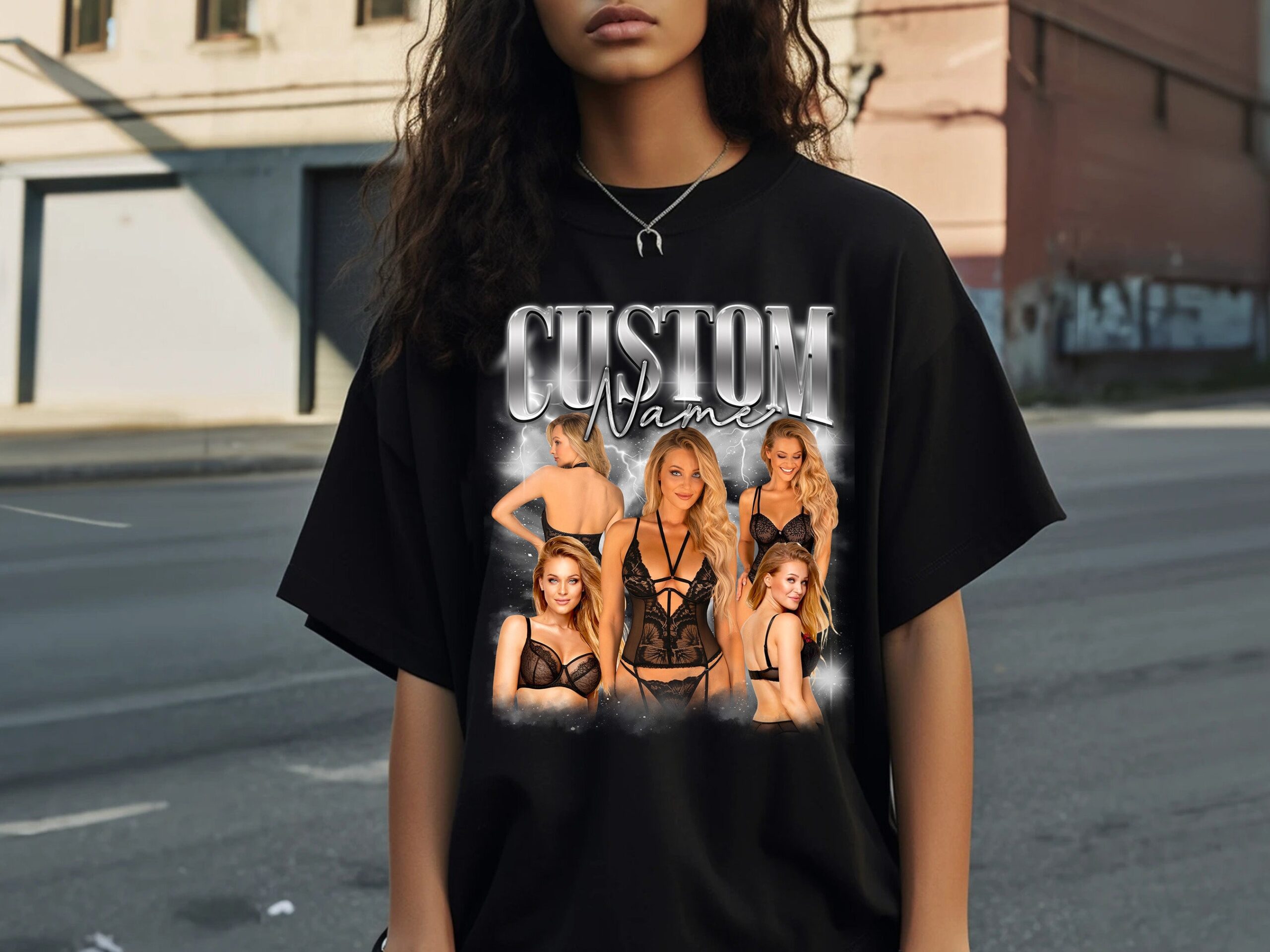 Custom Bootleg Rap Tee Personalized Girlfriend Face Your Own Idea Sublimation Design Shirt image 6