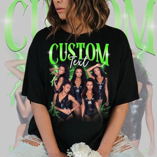 Custom Your Own Bootleg Tee Customize Photo Graphic 90s Girlfriend Shirt image 0