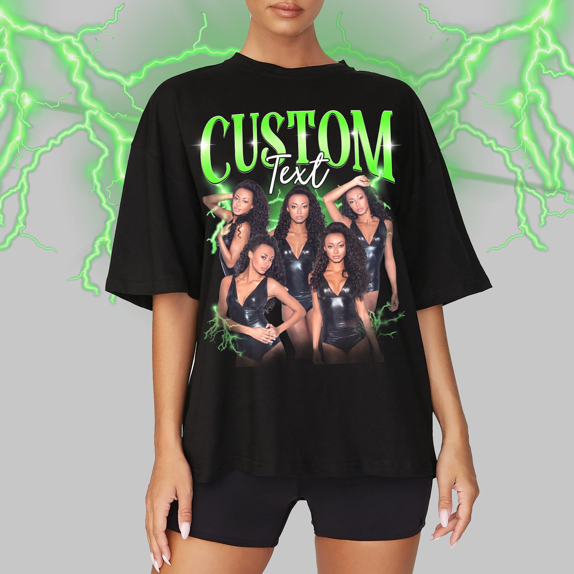 Custom Your Own Bootleg Tee Customize Photo Graphic 90s Girlfriend Shirt image 1