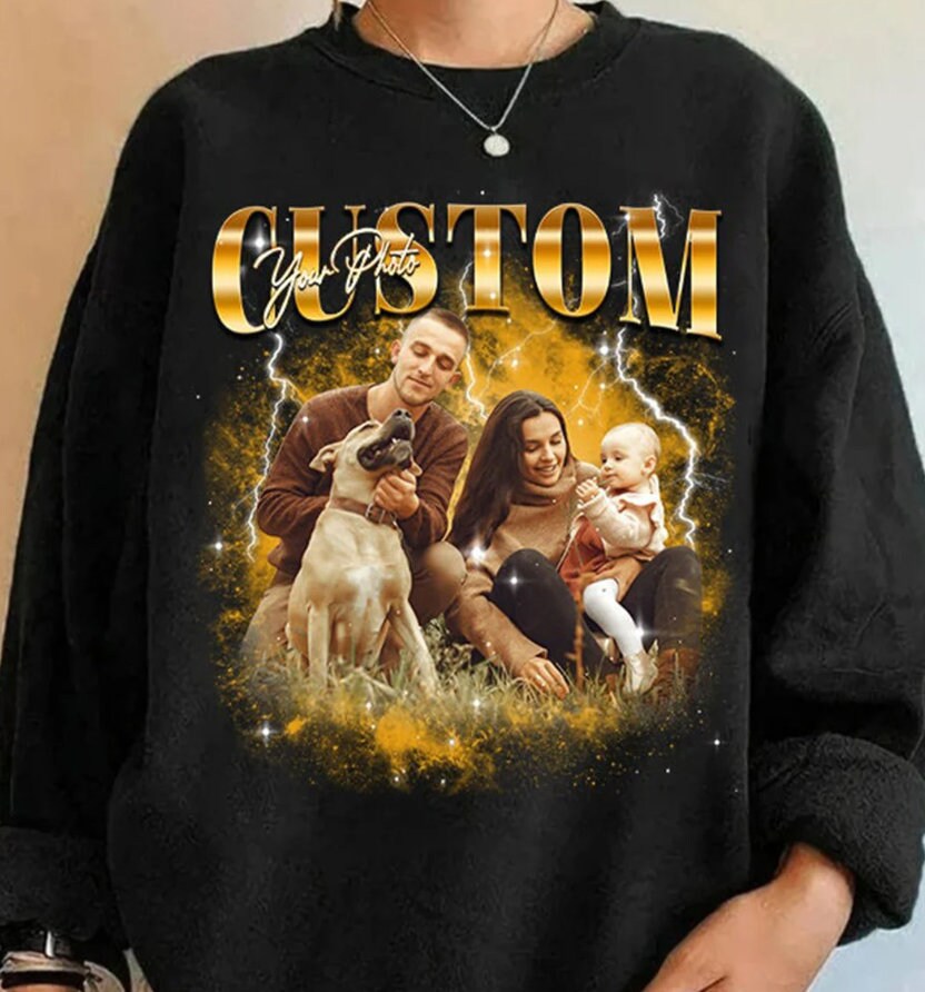 Personalized Bootleg Rap Tee Custom 90s Vintage Shirt Custom Photo Shirt image 1