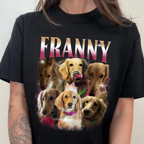 Custom 90s Vintage Bootleg Shirt Photo Face Pet Girlfriend Tee image 0