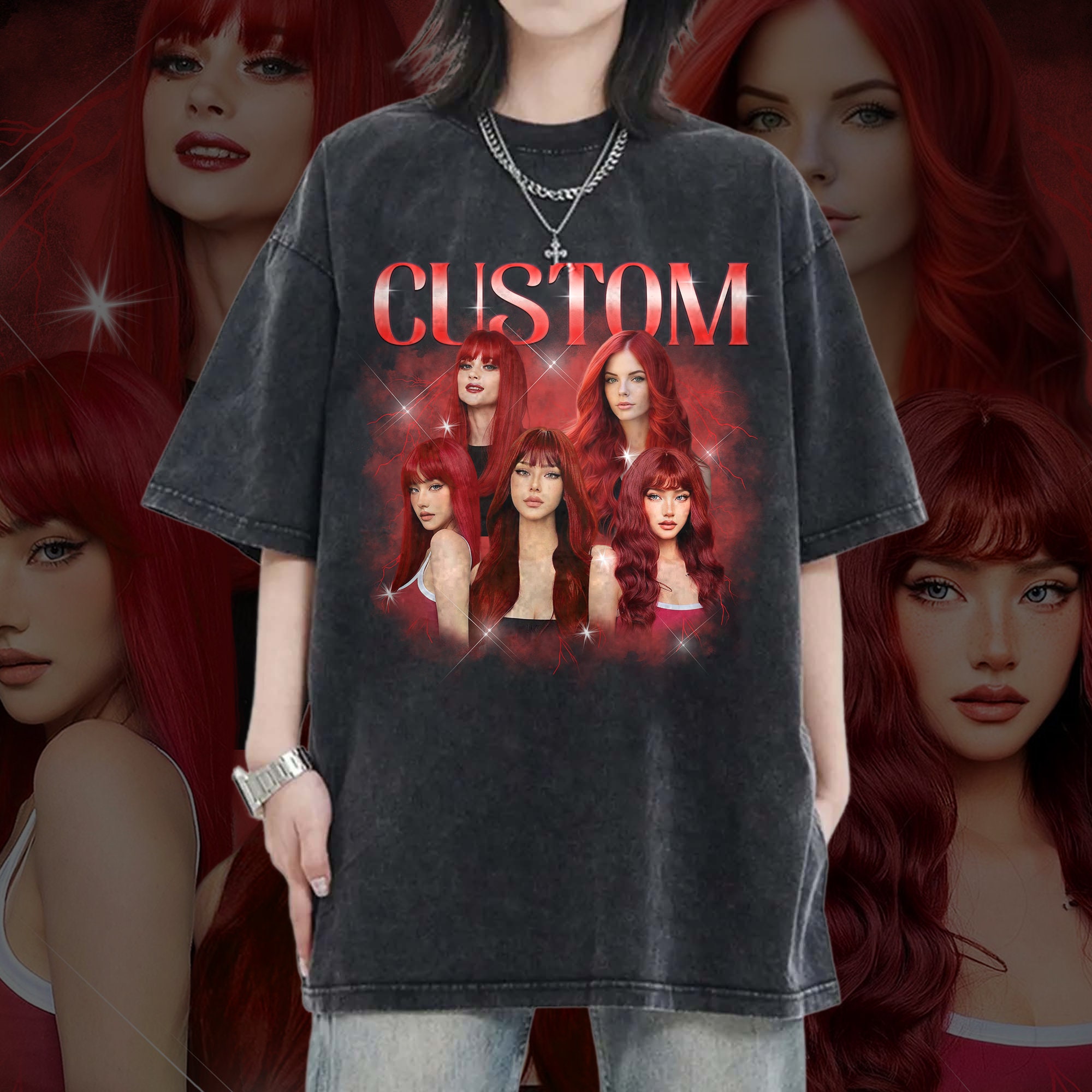 Custom Rap Comfort Shirt | Personalized Photo Gift | Vintage Bootleg Tee image 4