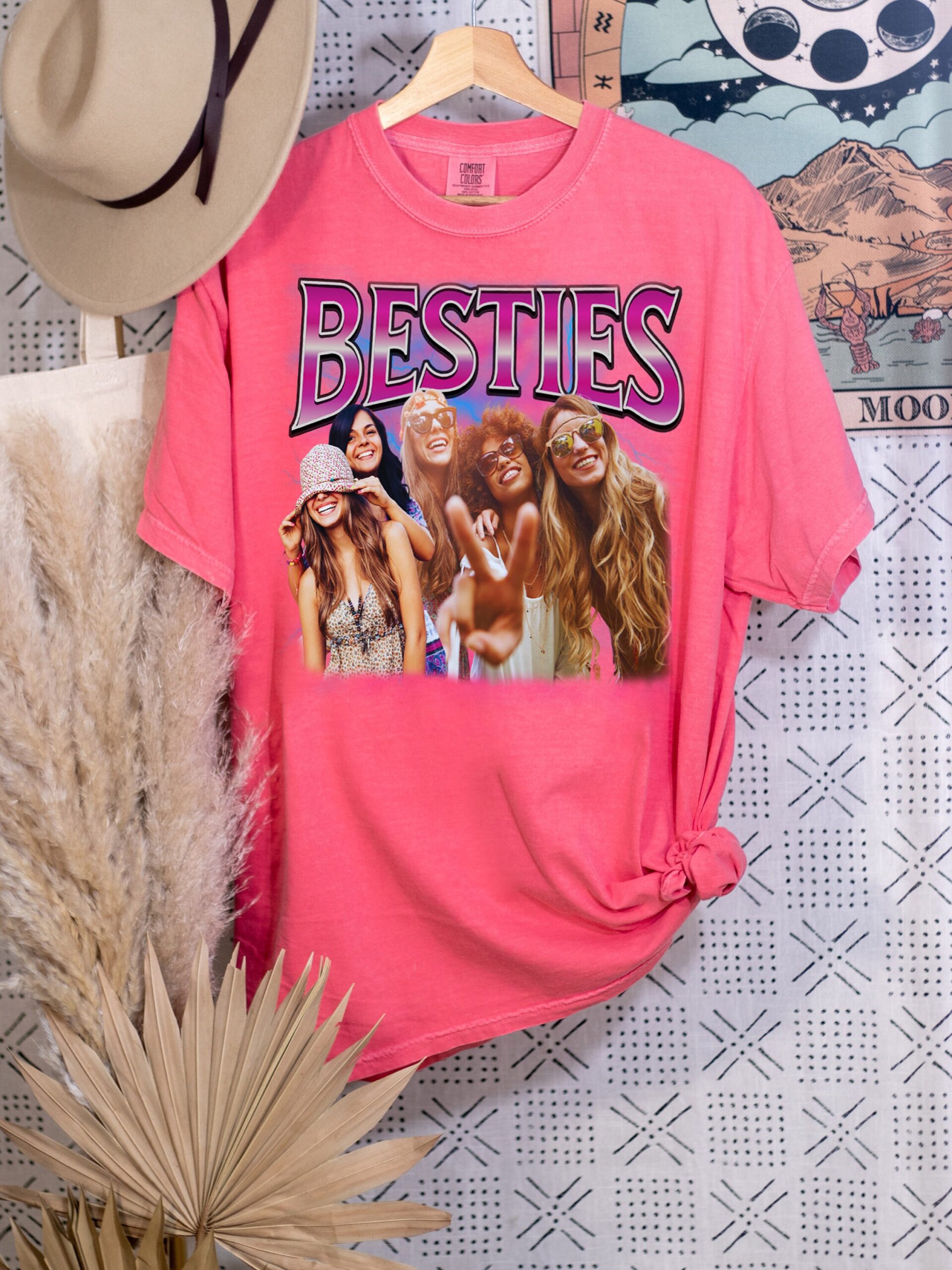 Comfort Colors Besties Bootleg Custom Rap Tee Photo Bachelorette Party 90s Best Friend Shirt image 3