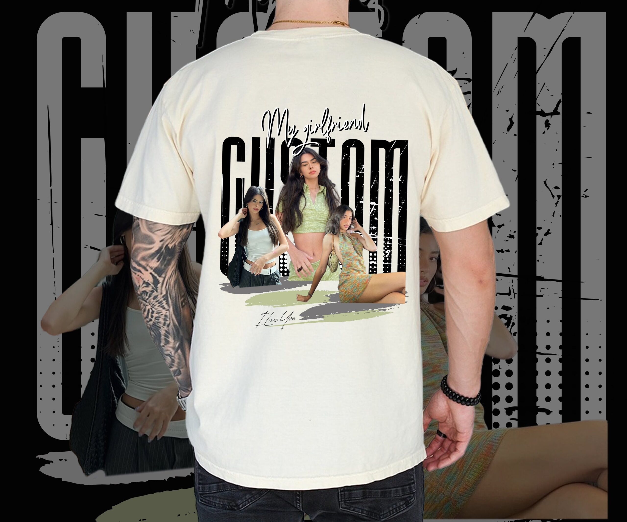 Custom I Love My Girlfriend Shirt Bootleg Tee 90s Vintage T-Shirt image 1