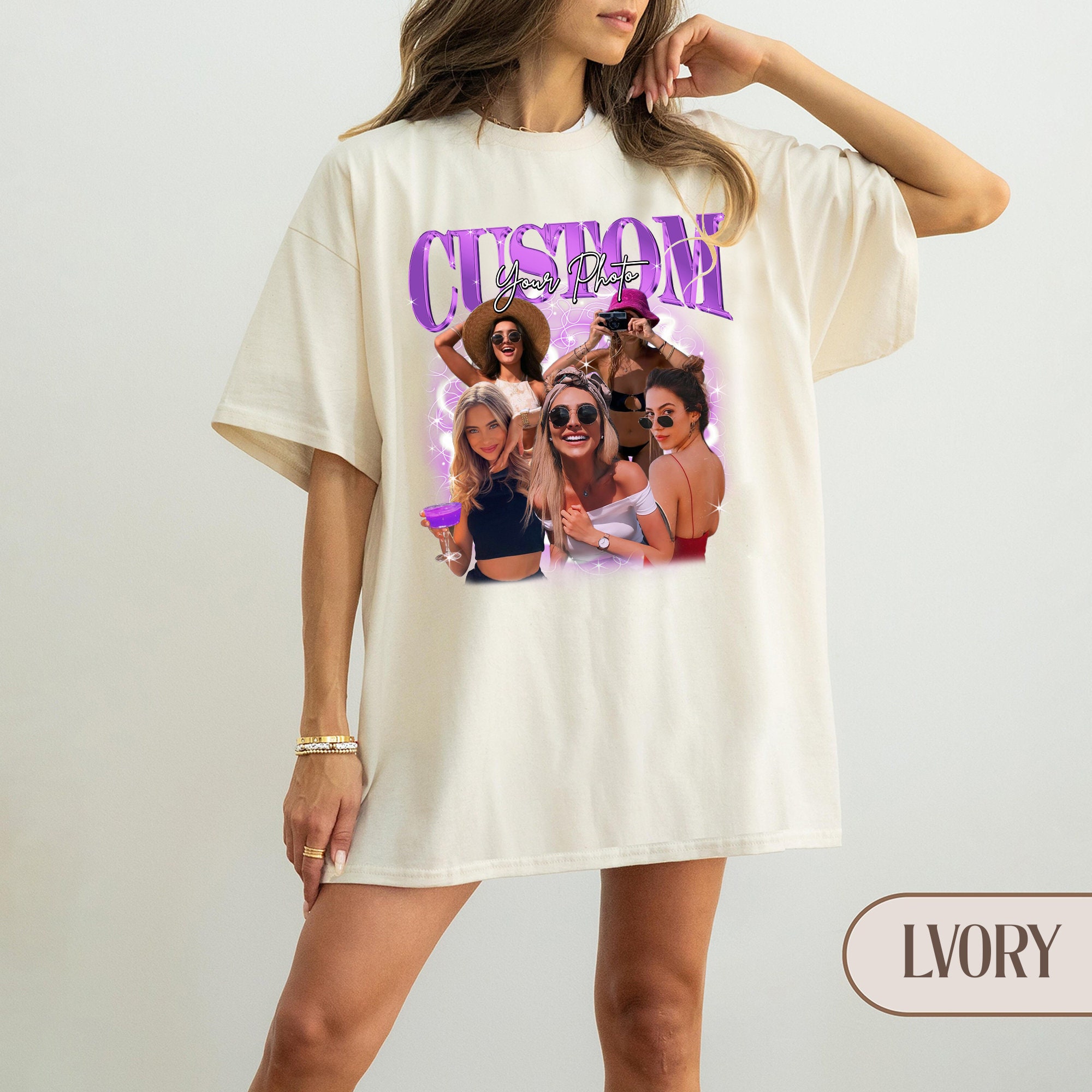 Personalized Bootleg Retro Shirts Custom Rap Tee & Girlfriend Face Tee image 4