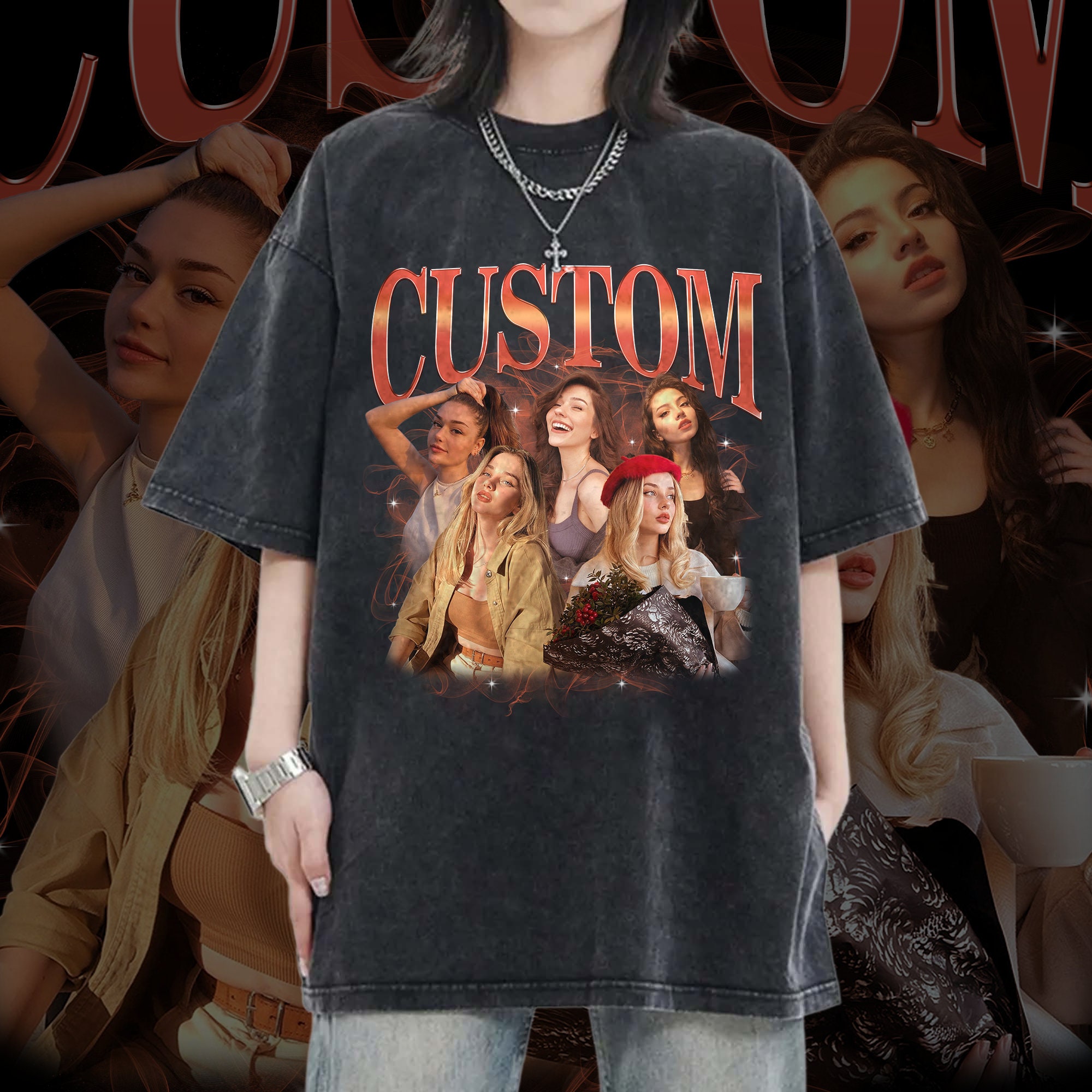 Custom Bootleg Rap Tee Photo Shirt Your Design Christmas & Valentine Gift image 1