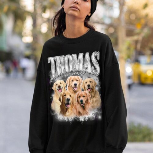 Custom Dog Bootleg Retro 90s Graphic Personalized Pet Shirt image 0