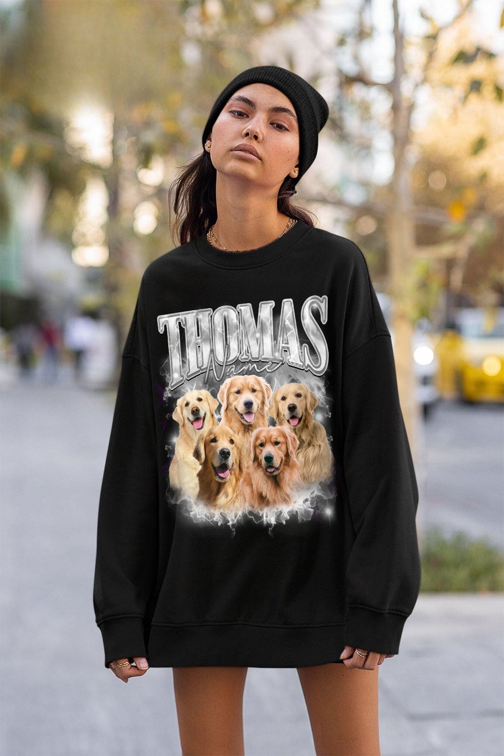 Custom Dog Bootleg Retro 90s Graphic Personalized Pet Shirt image 0