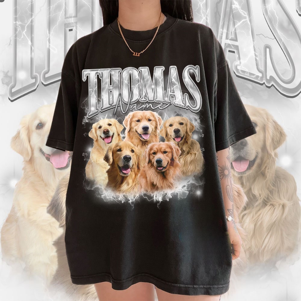 Custom Dog Bootleg Retro 90s Graphic Personalized Pet Shirt image 1