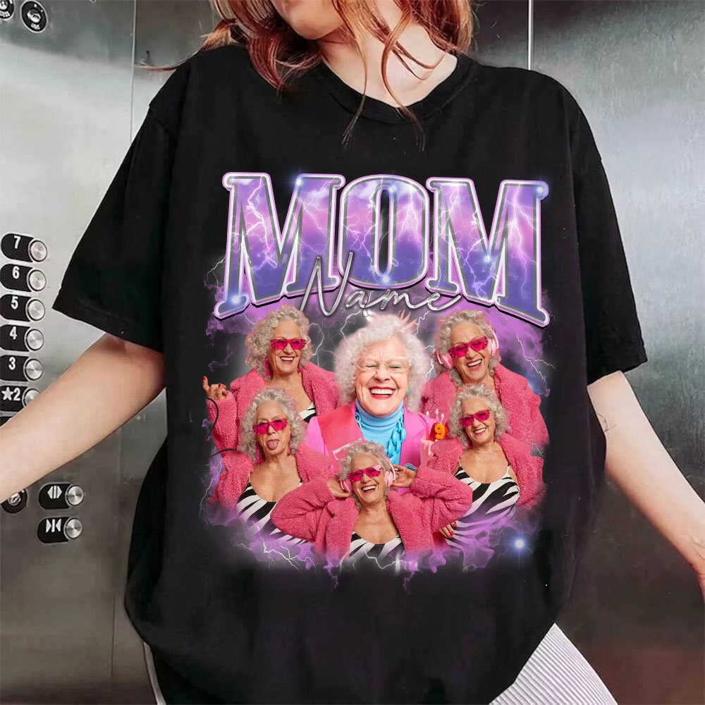 Custom Bootleg Rap Mom Tee Customized Mothers Day Gift Idea Personalized Birthday Shirt image 4