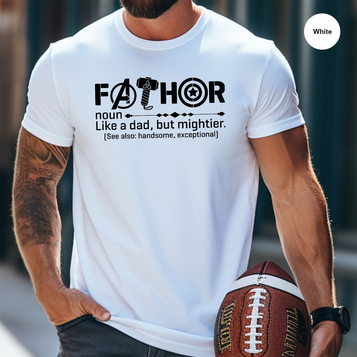 Fathor New Papa Daddy Father's Day Best Dad Ever Hero Shirt image 1