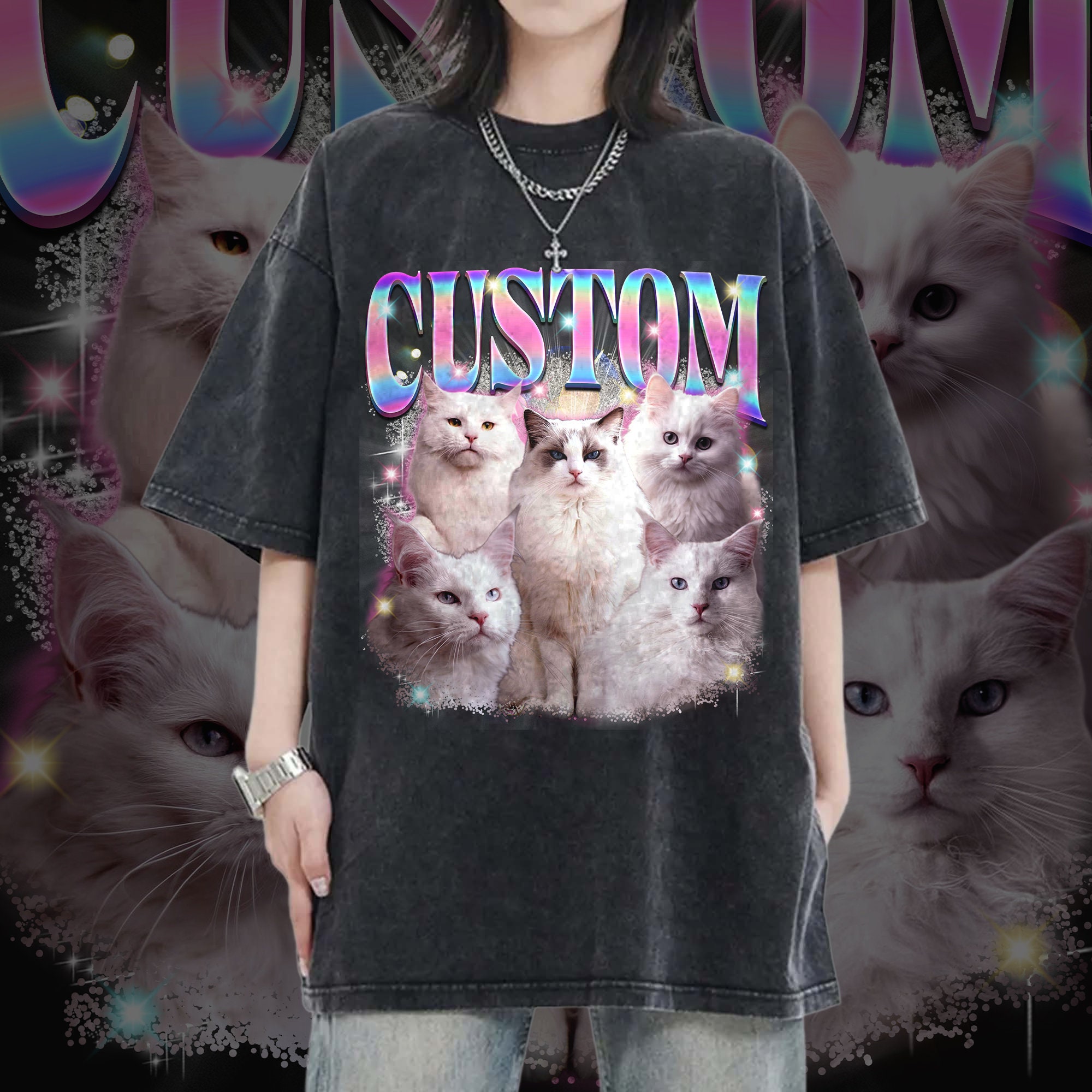 Custom Bootleg Rap Pet Shirt | Vintage 90s | Your Photo & Design image 1