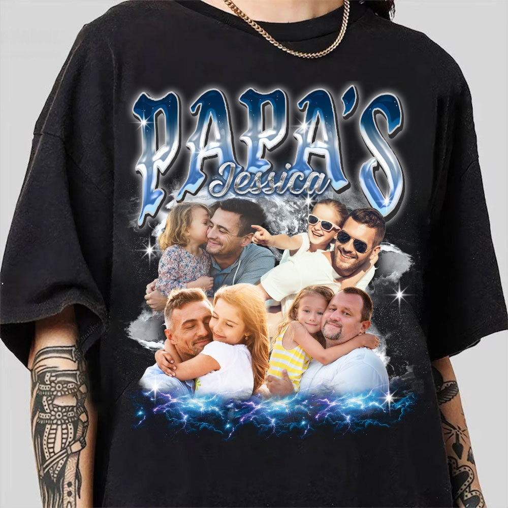 Custom Dad Bootleg Rap Tee Your Own Papa Design Retro Graphic 90s Shirt image 4