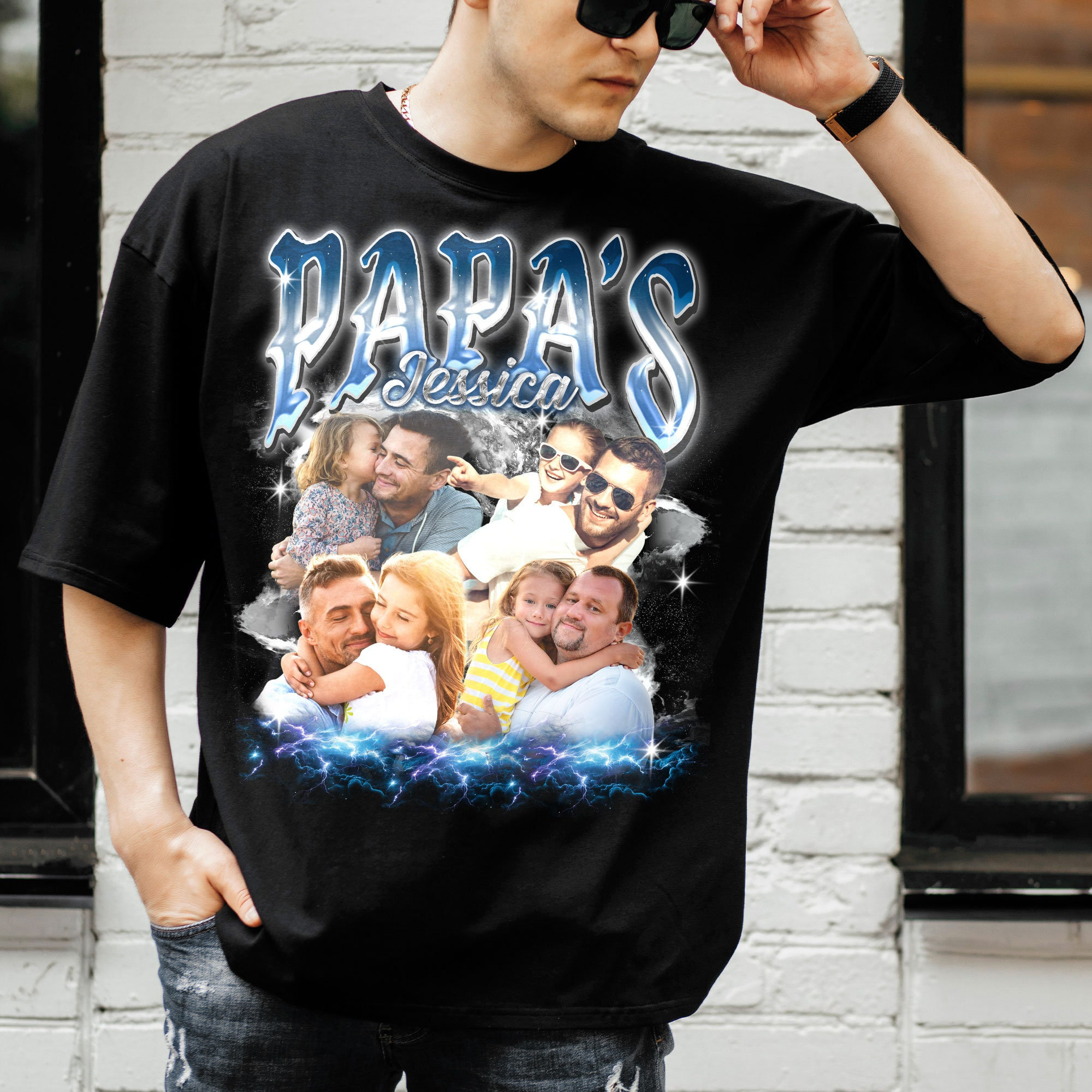 Custom Dad Bootleg Rap Tee Your Own Papa Design Retro Graphic 90s Shirt image 1