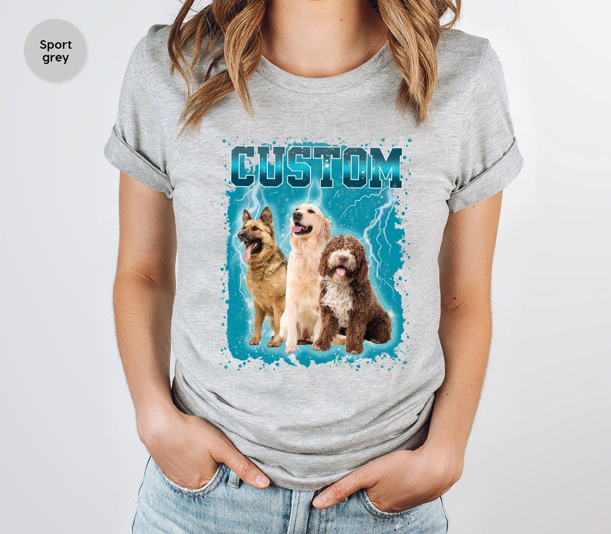 Custom Dog Graphic Personalized Bootleg Retro 90's Tee image 0