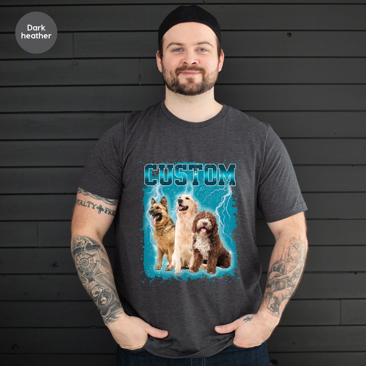 Custom Dog Graphic Personalized Bootleg Retro 90's Tee image 3