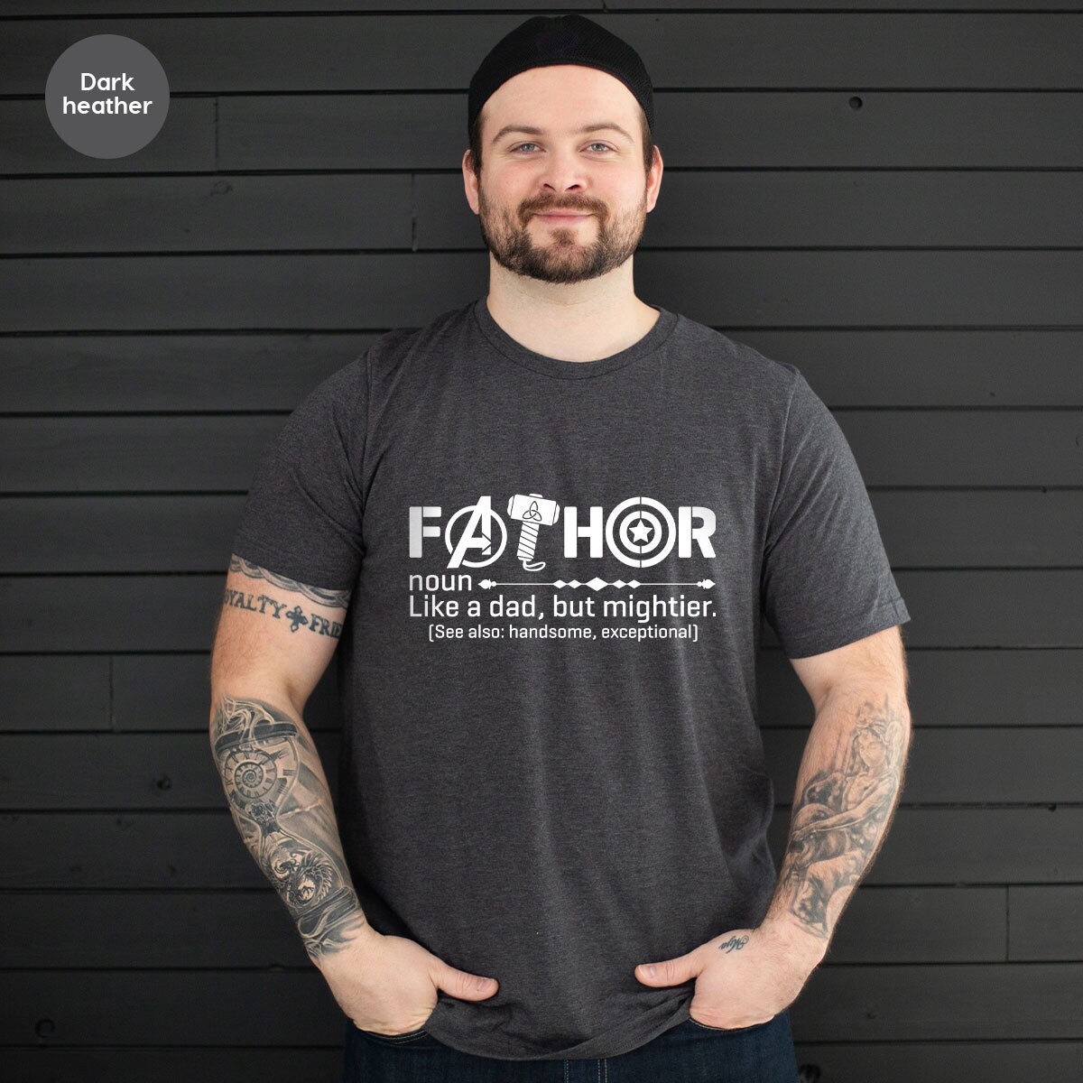 Fathor New Papa Daddy Father's Day Best Dad Ever Hero Shirt image 3