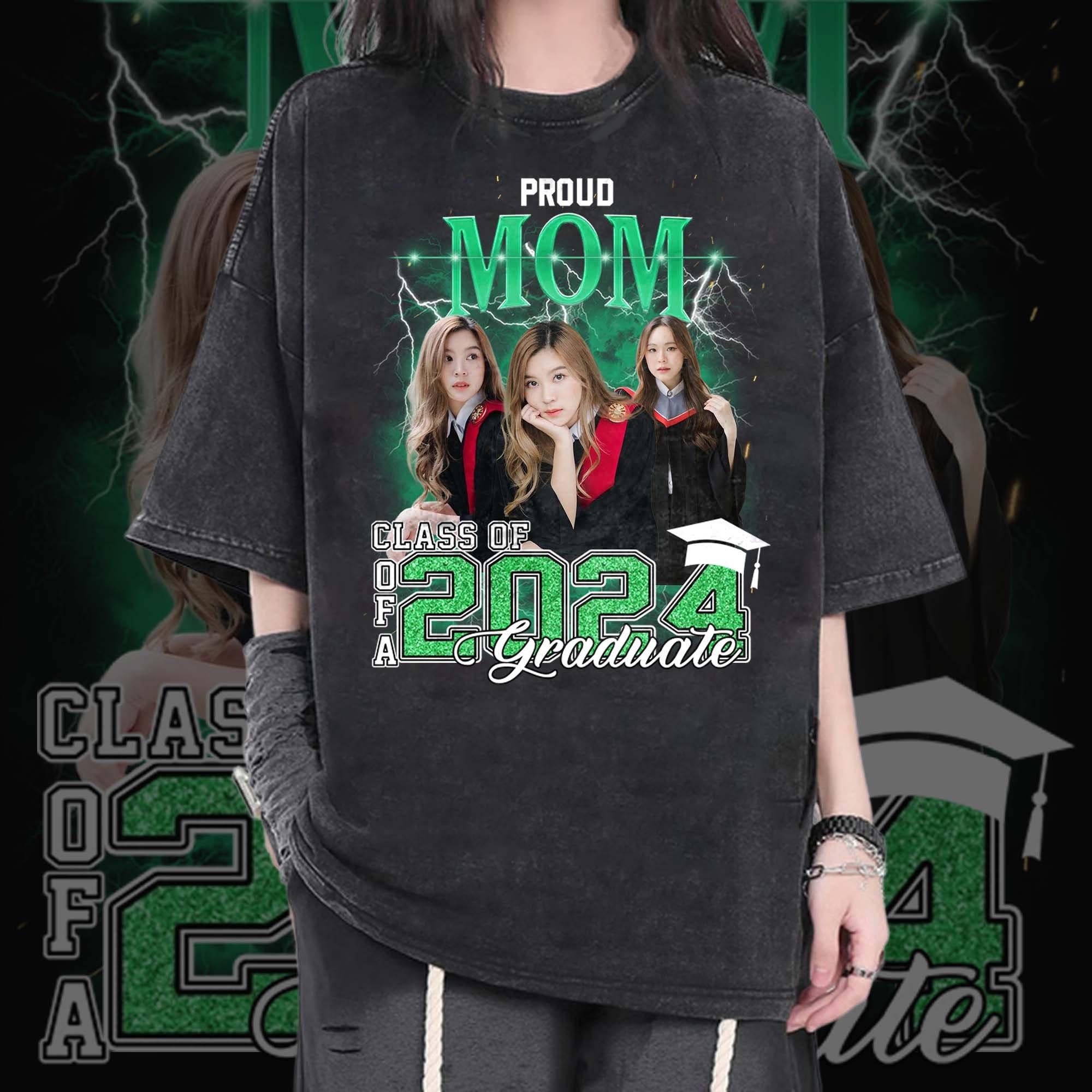 Custom Graduation Shirt | Bootleg Photo | Senior 2024 | Family T-Shirts image 2