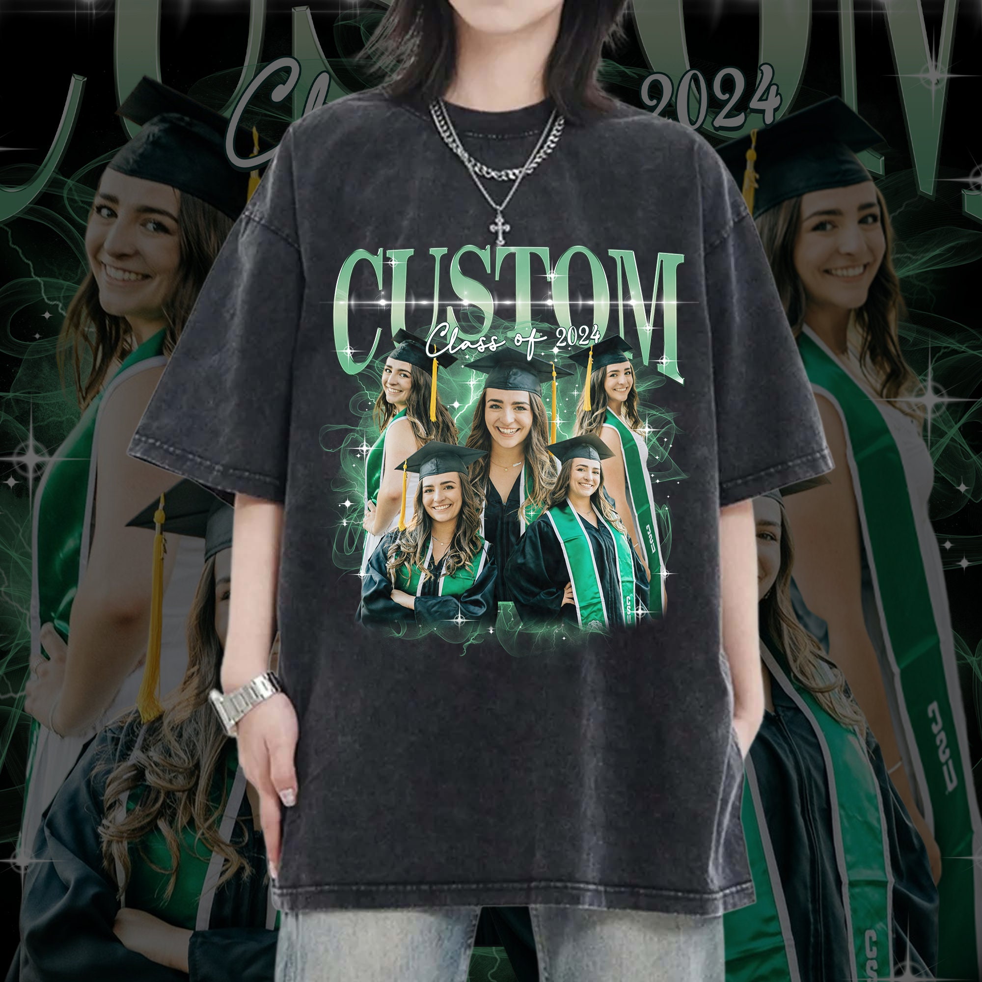 Custom 90s Vintage Graduation Bootleg Shirt | Senior Year Rap Tee Gift image 1