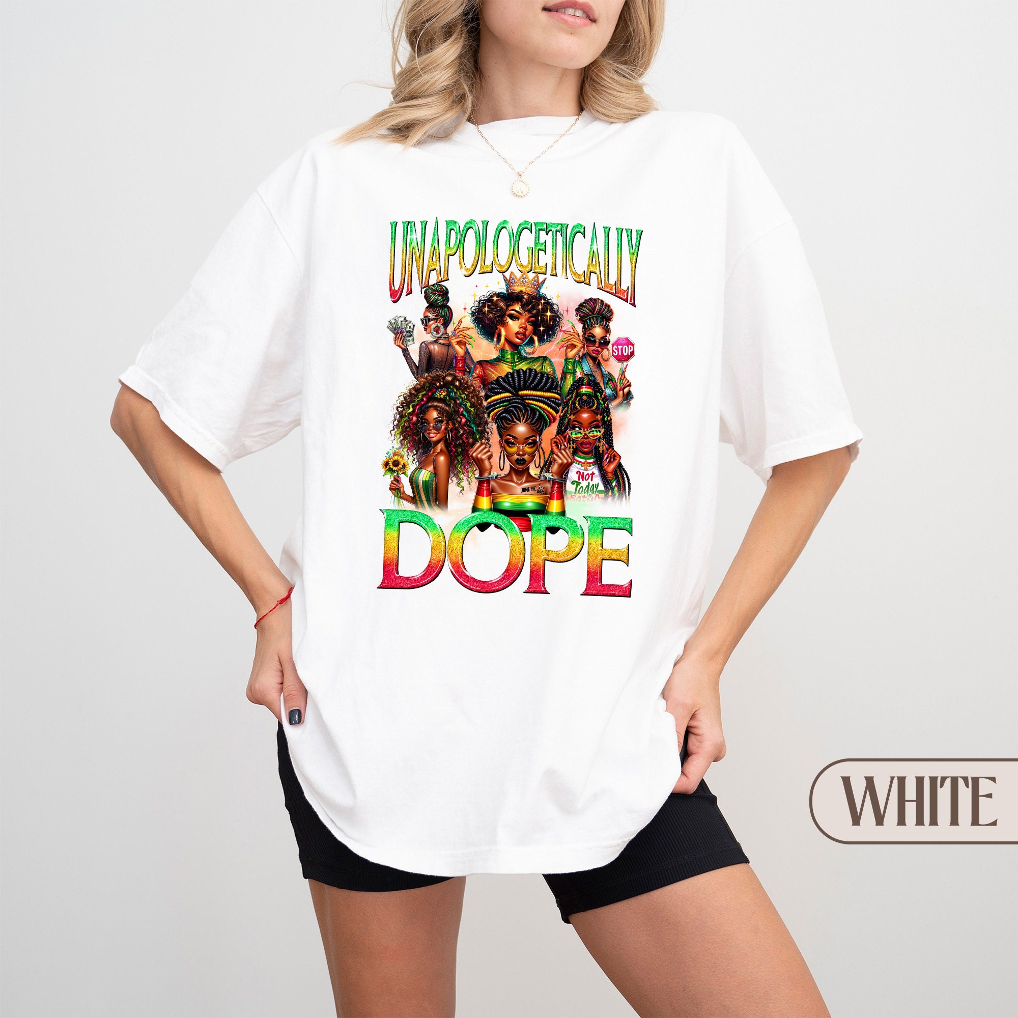 How can I customize the design of the Unapologetically Dope Juneteenth Bootleg Shirt image 1