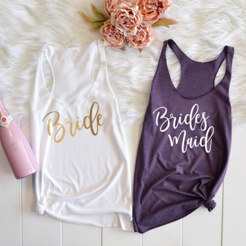 Bridesmaid Tank Tops Proposal Bride & Bridal Party Shirts Bachelorette Shirts image 0