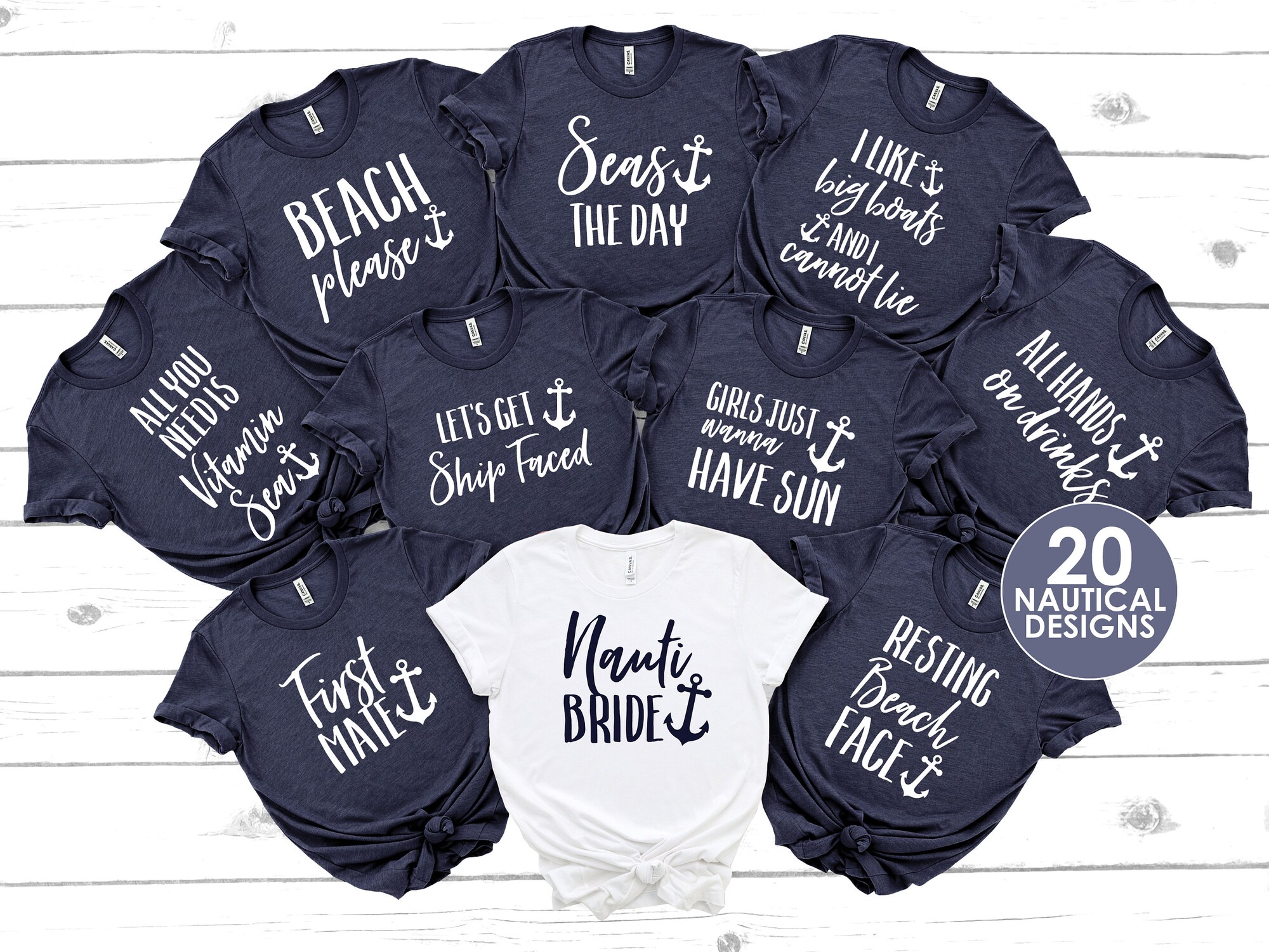 Nautical Bachelorette Party Tees: Last Sail & Get Nauti - Beach & Cruise image 1