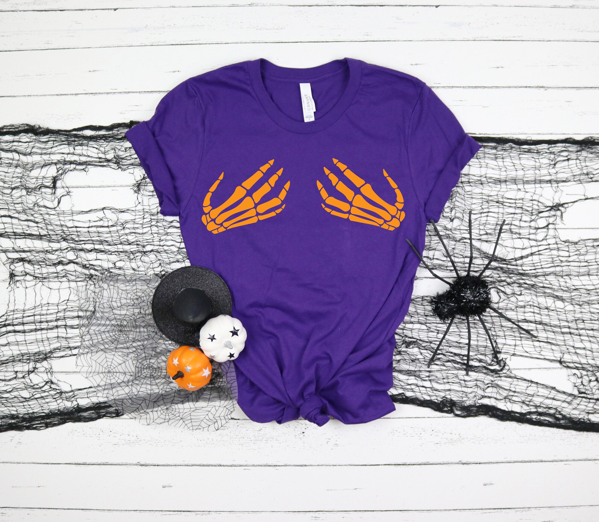 Skeleton Hand Shirts: Halloween Outfits Funny Fall Tee image 1