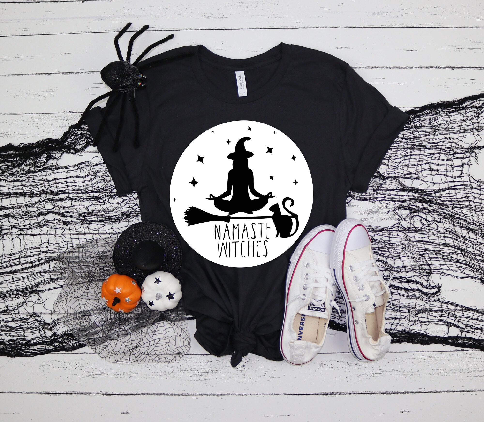 Namaste Witches Shirt: Yoga Halloween Party Matching Tee image 1