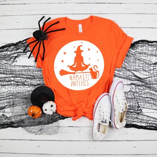 Namaste Witches Shirt: Yoga Halloween Party Matching Tee image 0