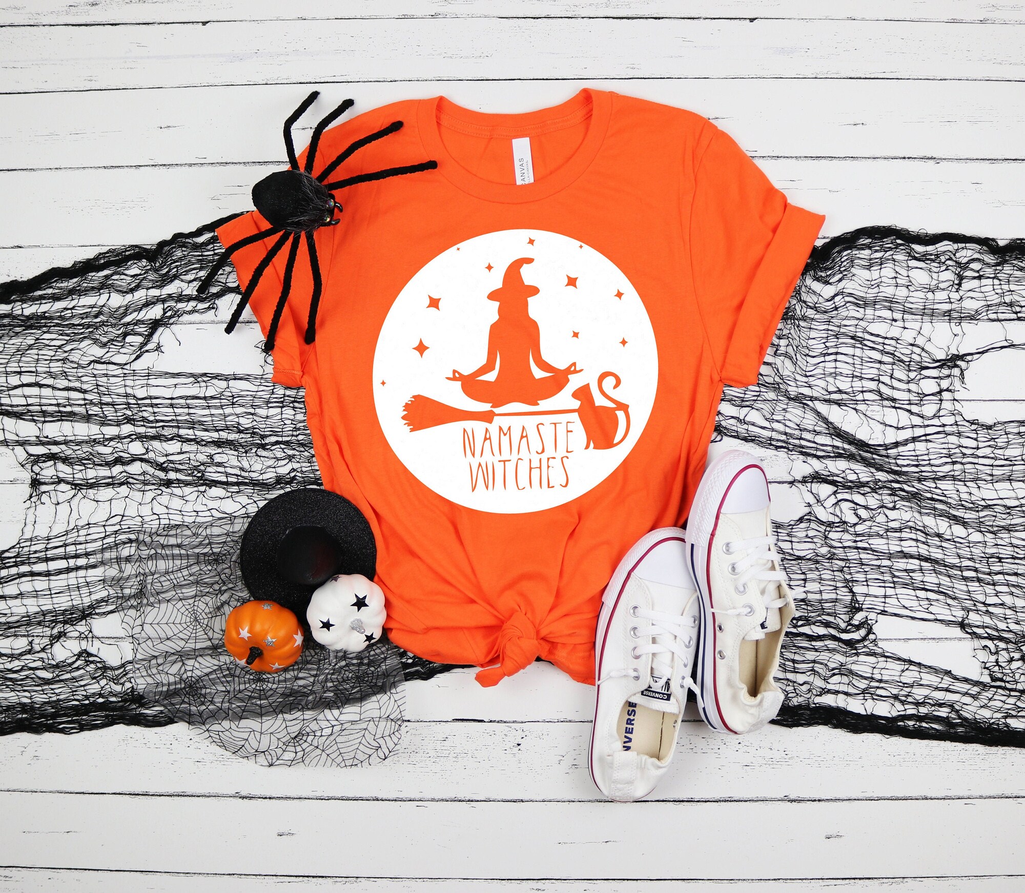 Namaste Witches Shirt: Yoga Halloween Party Matching Tee image 0