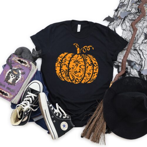 Orange Pumpkin Halloween Party Shirt image 0