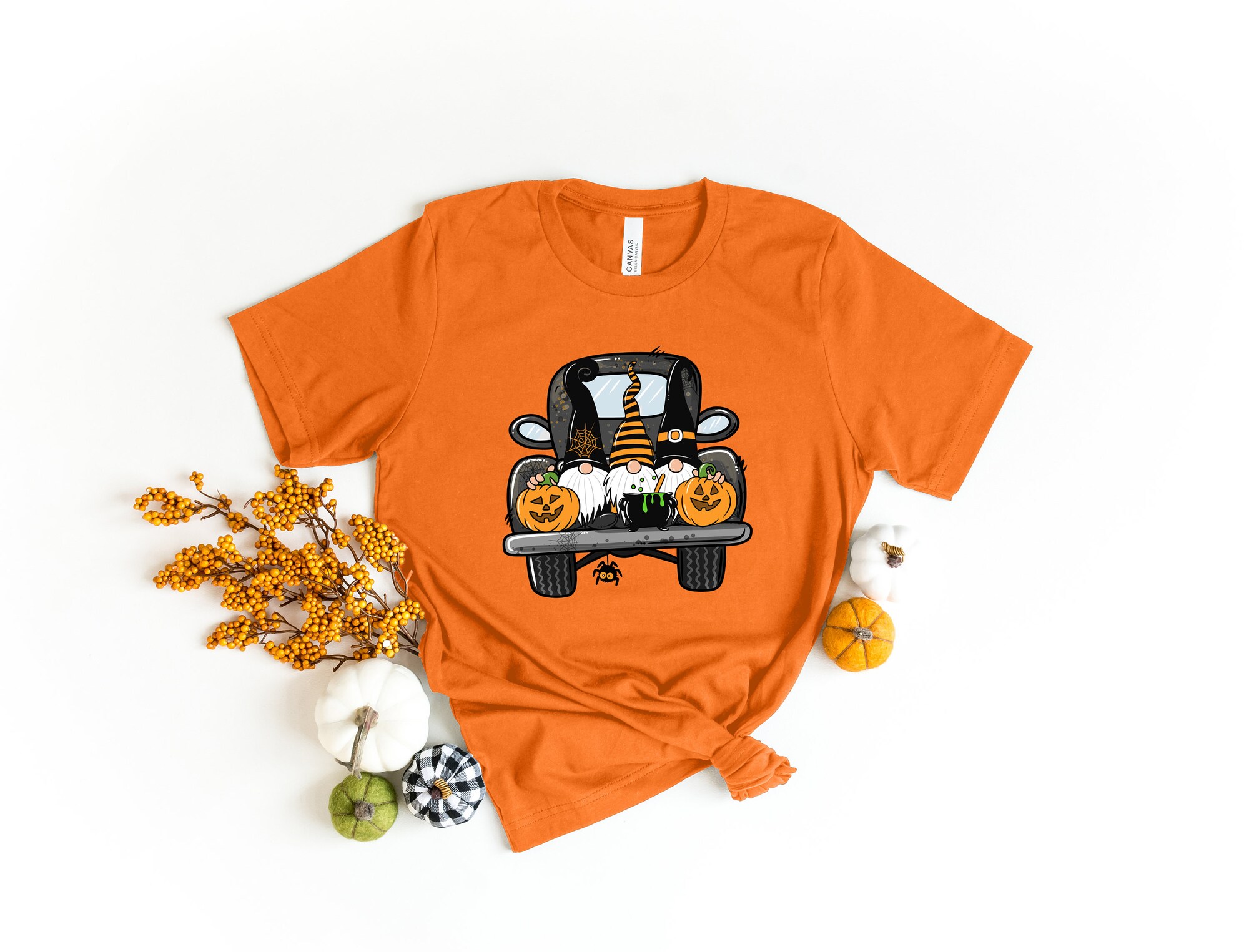 Halloween Truck Funny Gnome Horror Shirt image 1