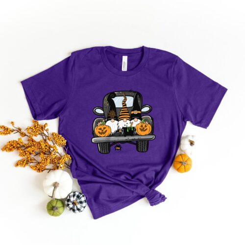 Halloween Truck Funny Gnome Horror Shirt image 0