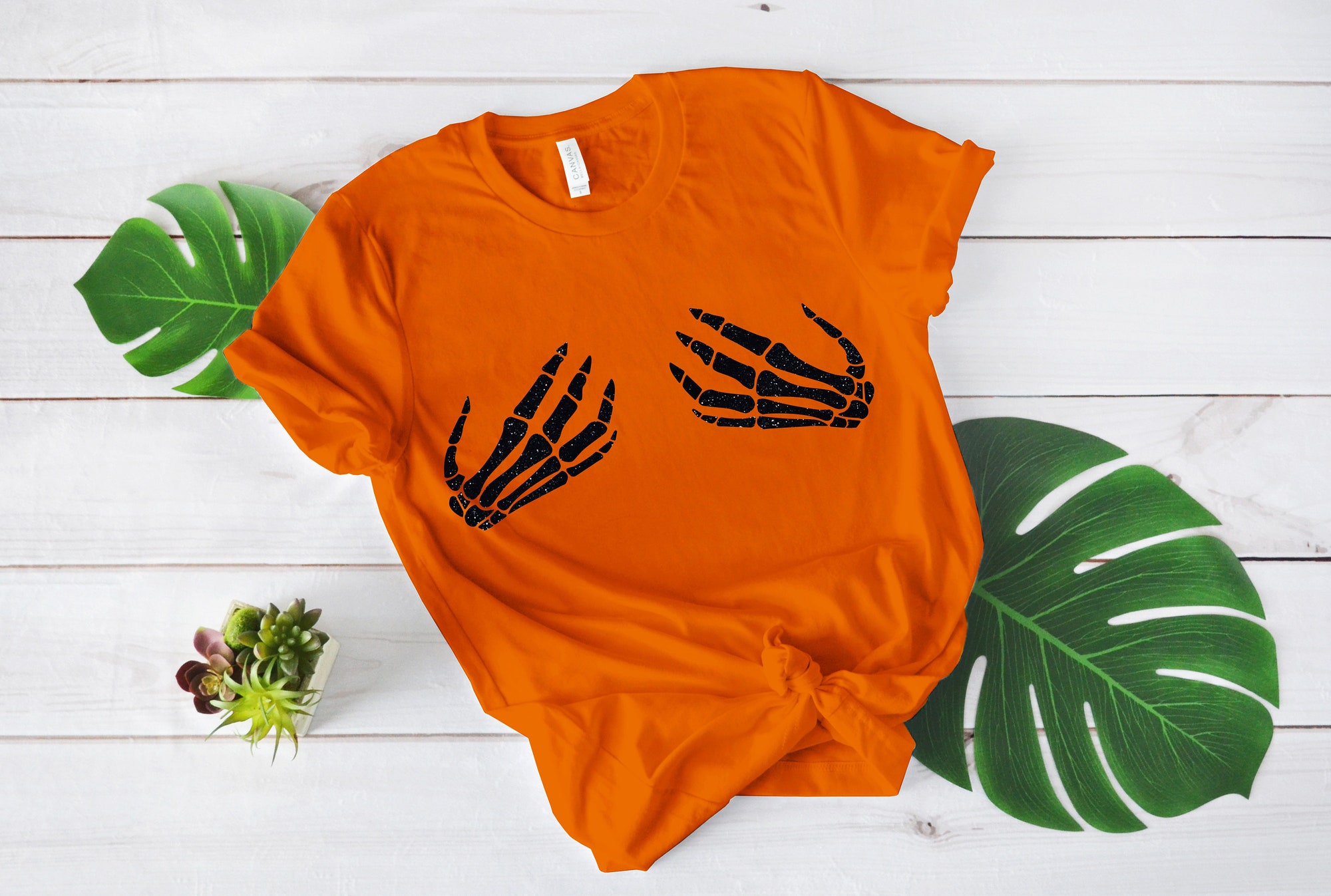 Skeleton Hand Bra Halloween Shirt image 2