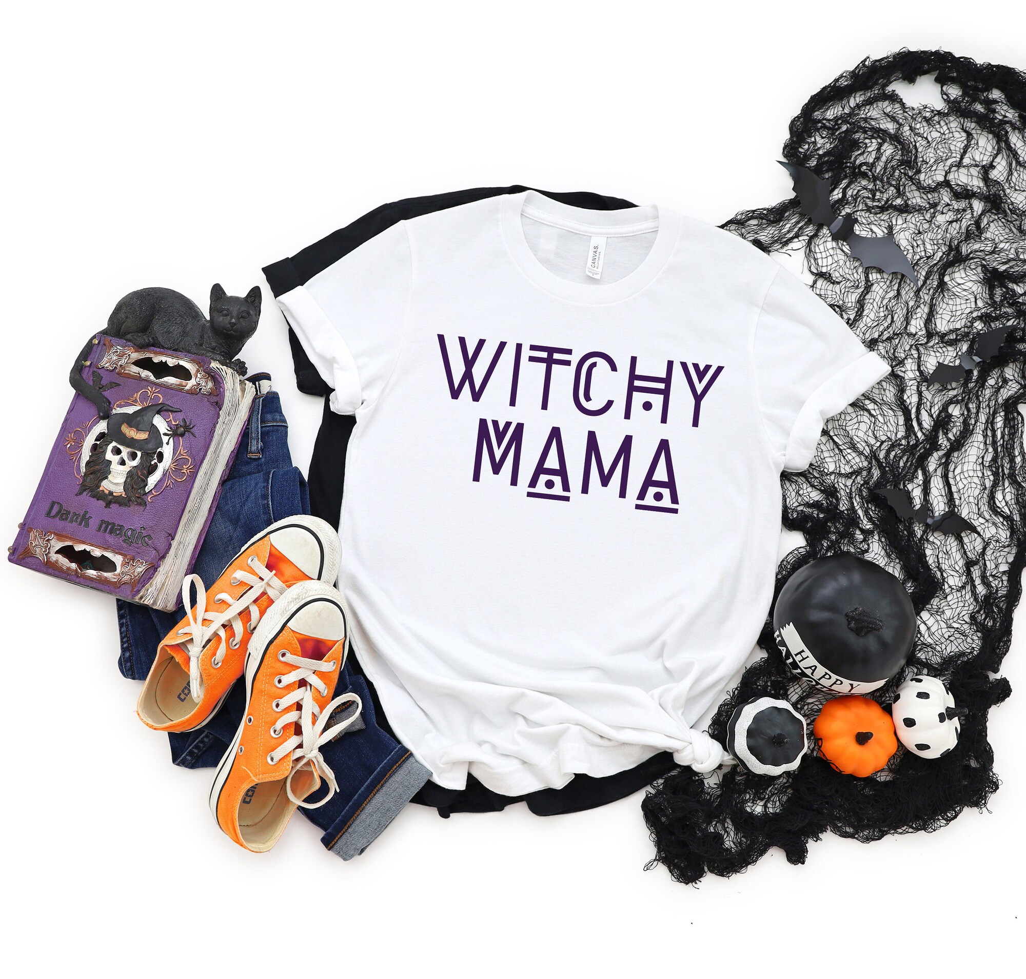 Witchy Mama Shirt Halloween Party T-Shirt Halloween Outfits Funny image 2