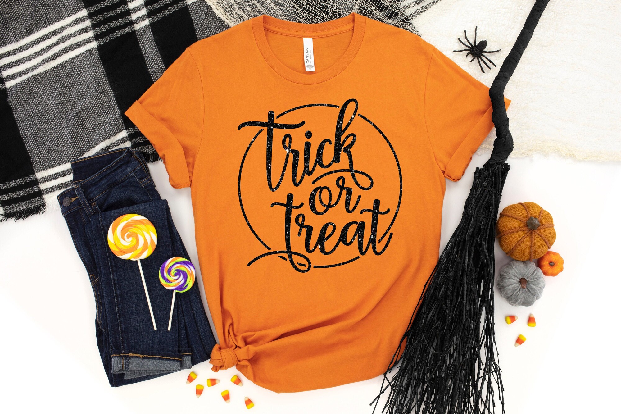 Trick or Treat Halloween Funny Halloween Shirts Witch Tee image 0