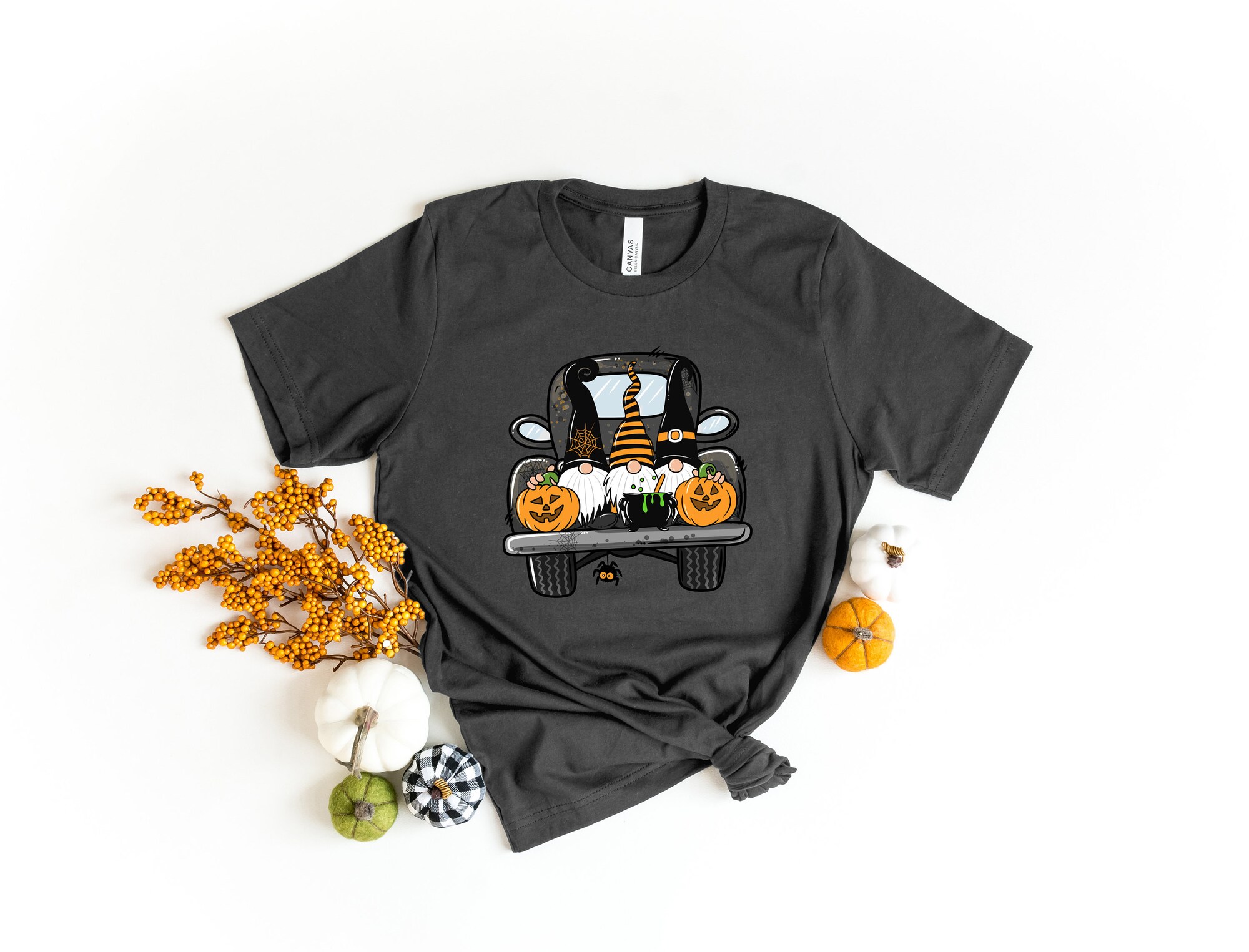 Halloween Truck Funny Gnome Horror Shirt image 2