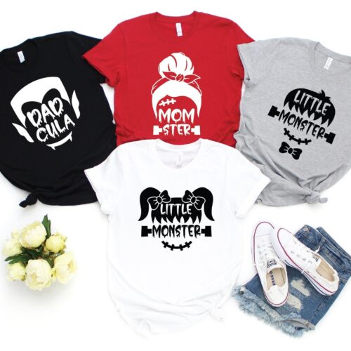 Monster Family: Halloween Matching Shirts for Mama Daddy & Kids image 0