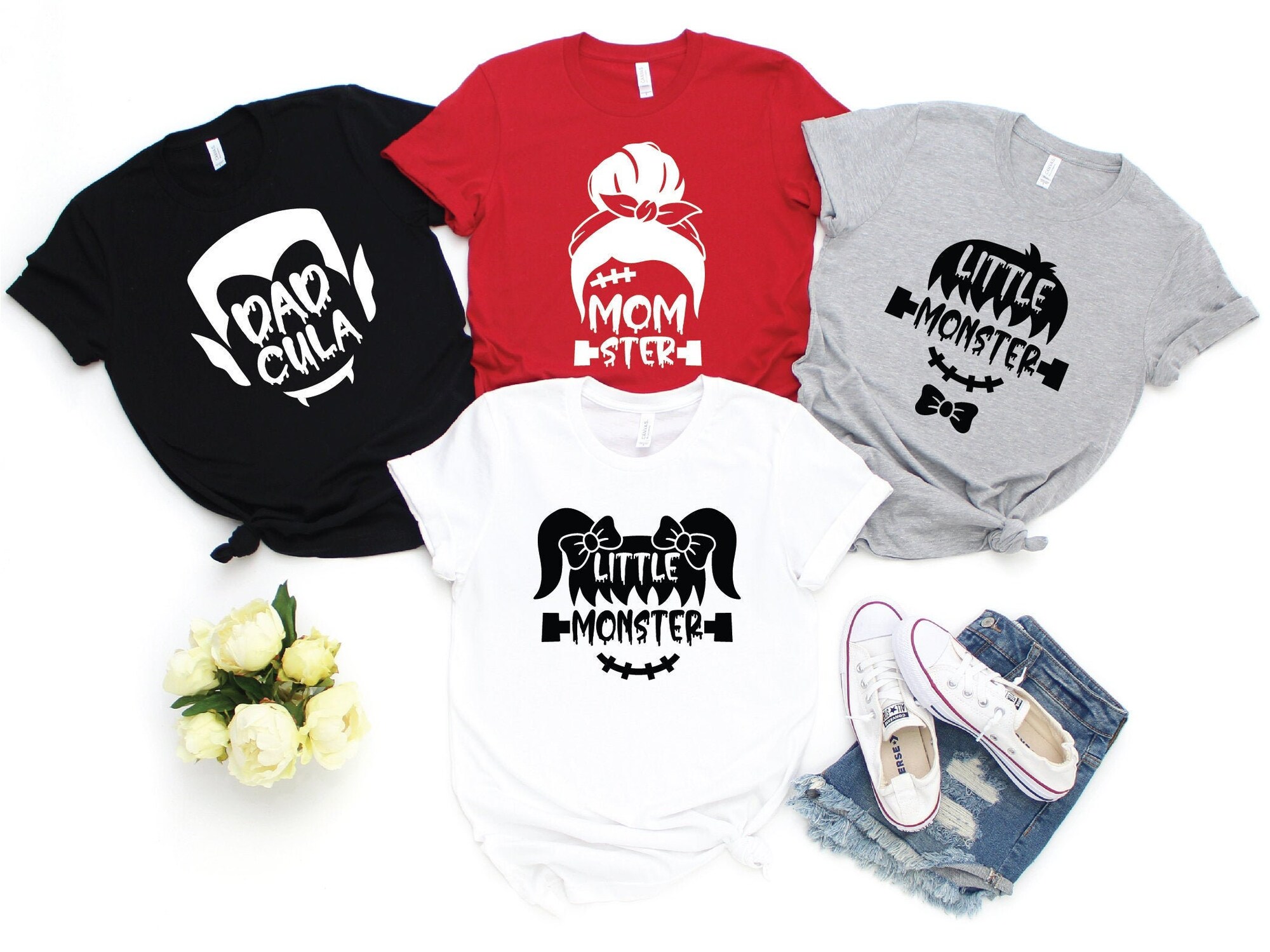 Monster Family: Halloween Matching Shirts for Mama Daddy & Kids image 0