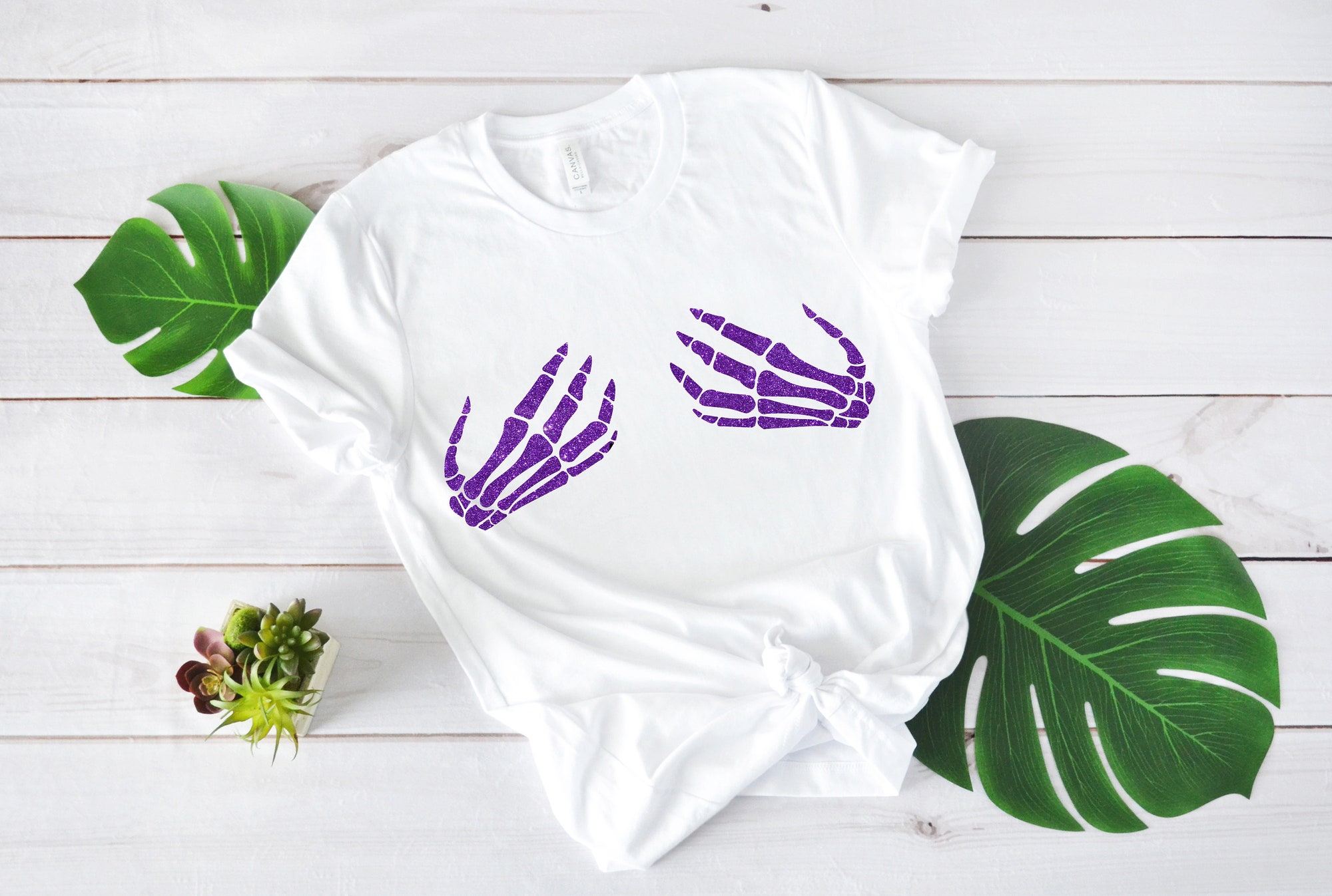 Skeleton Hand Bra Halloween Shirt image 1