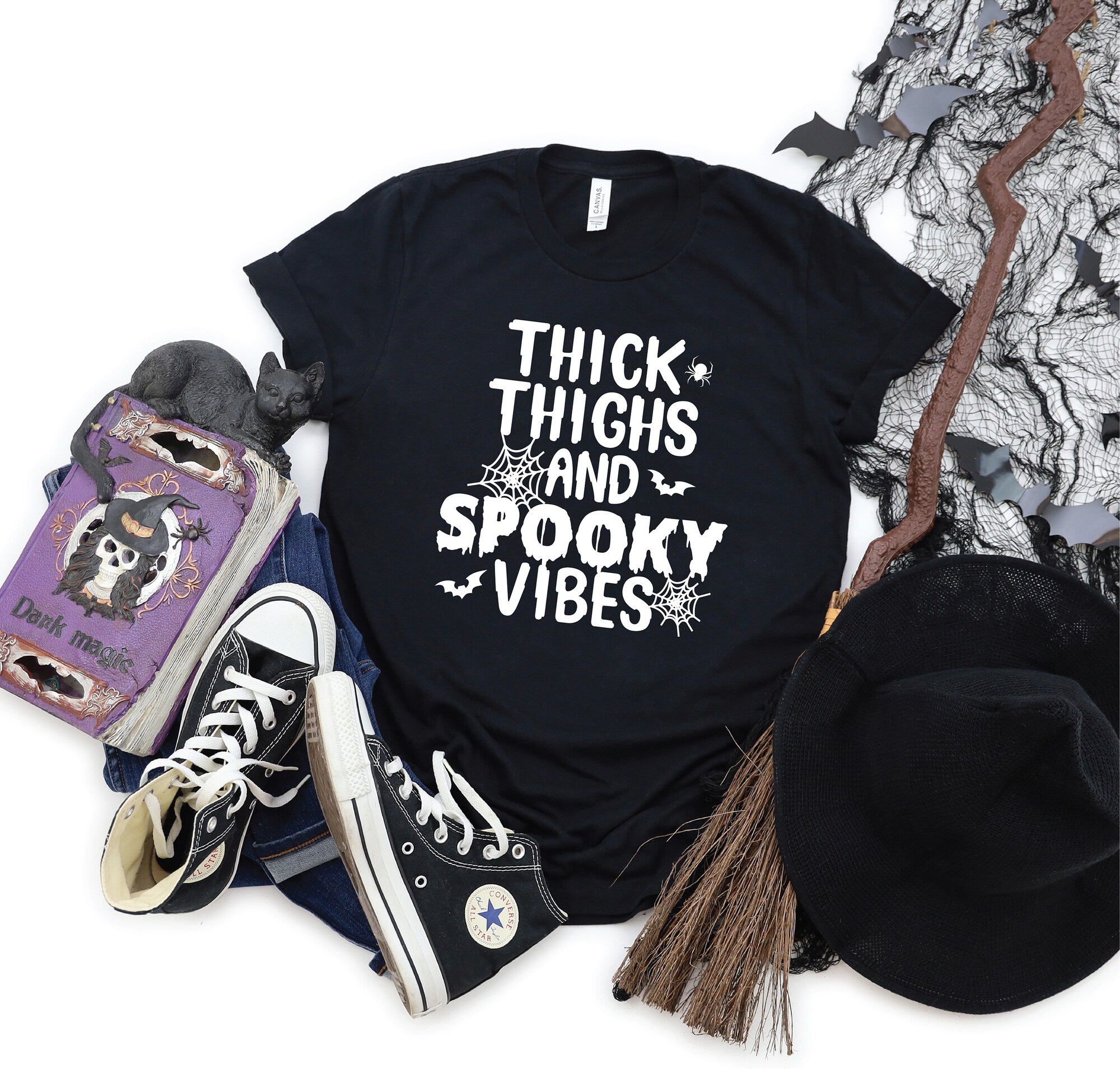 Thick Thighs & Spooky Vibes: Funny Halloween 2024 Tees image 2