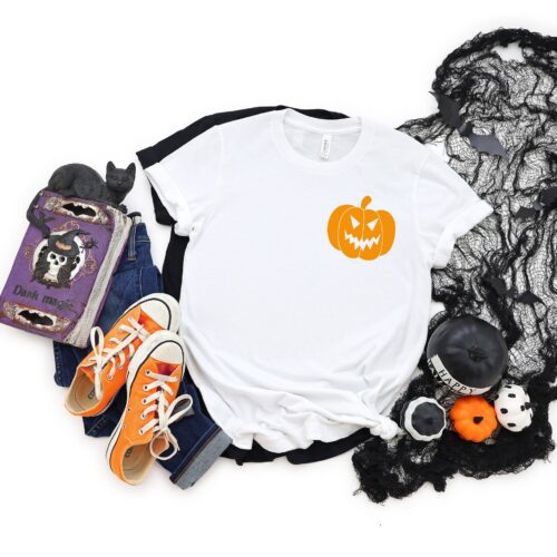 Halloween Pocket Size Shirt Halloween Party Pumpkin Tee image 0