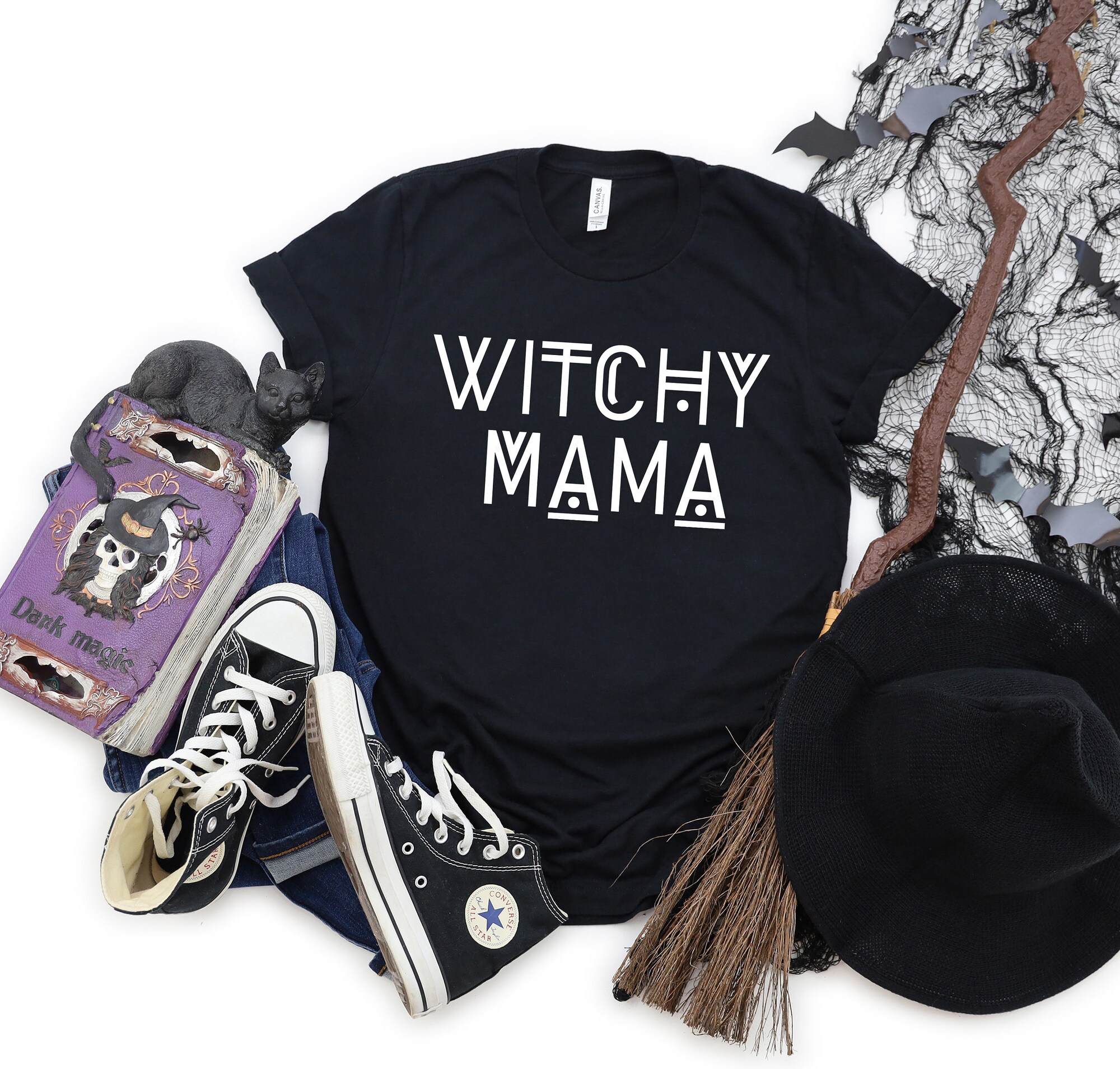 Witchy Mama Shirt Halloween Party T-Shirt Halloween Outfits Funny image 1