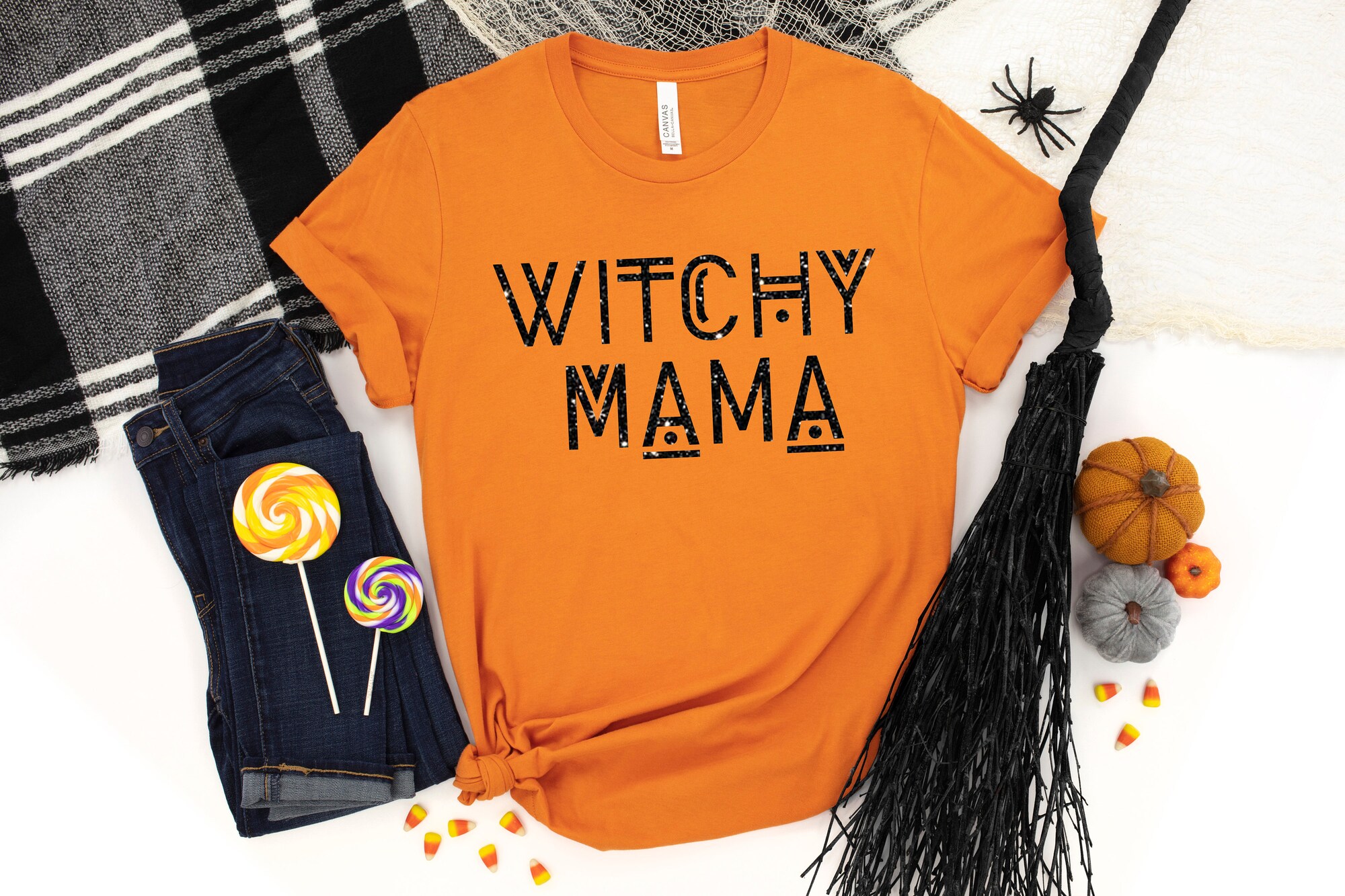 Witchy Mama Shirt Halloween Party T-Shirt Halloween Outfits Funny image 3